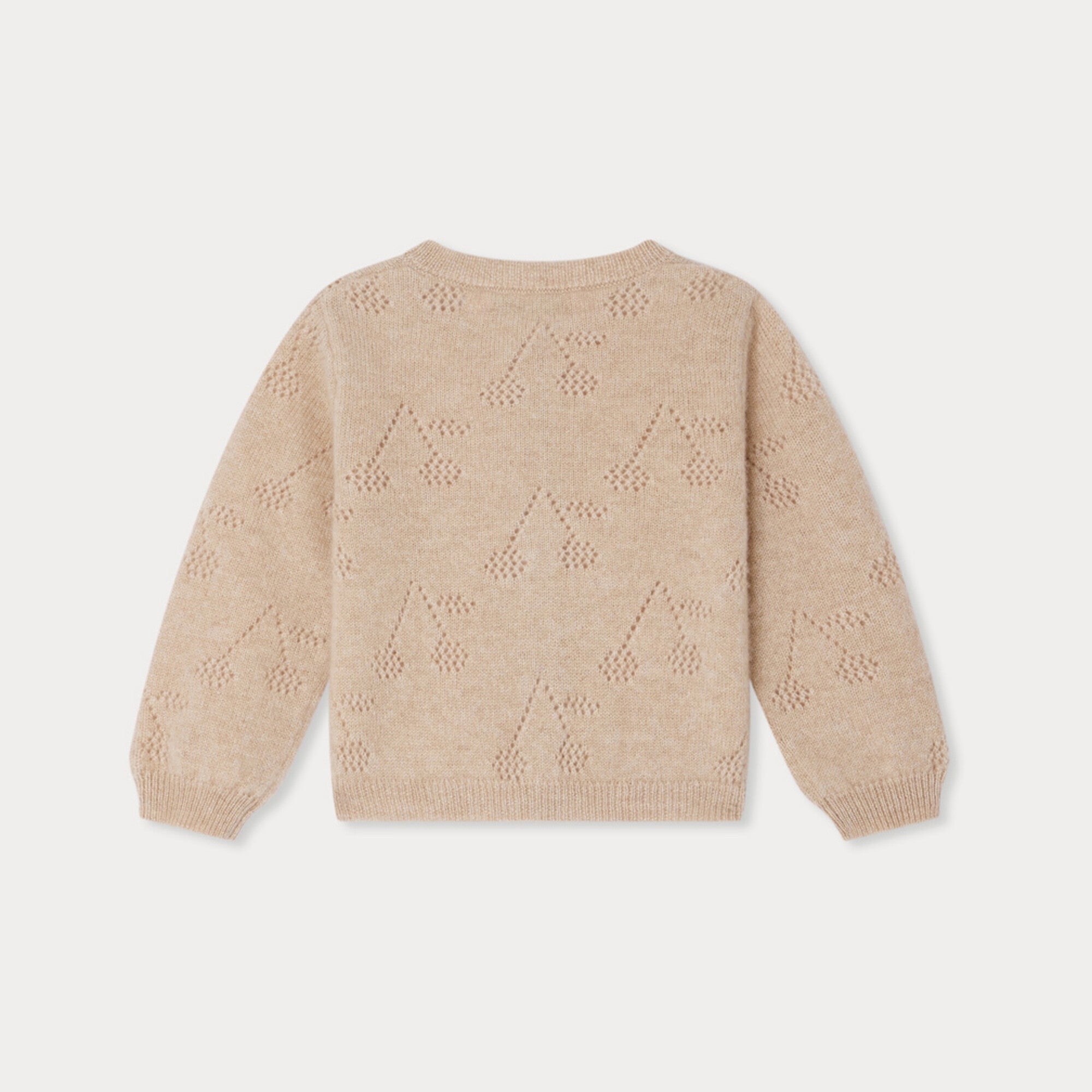 Baby Girls Beige Cashmere Knit Cardigan