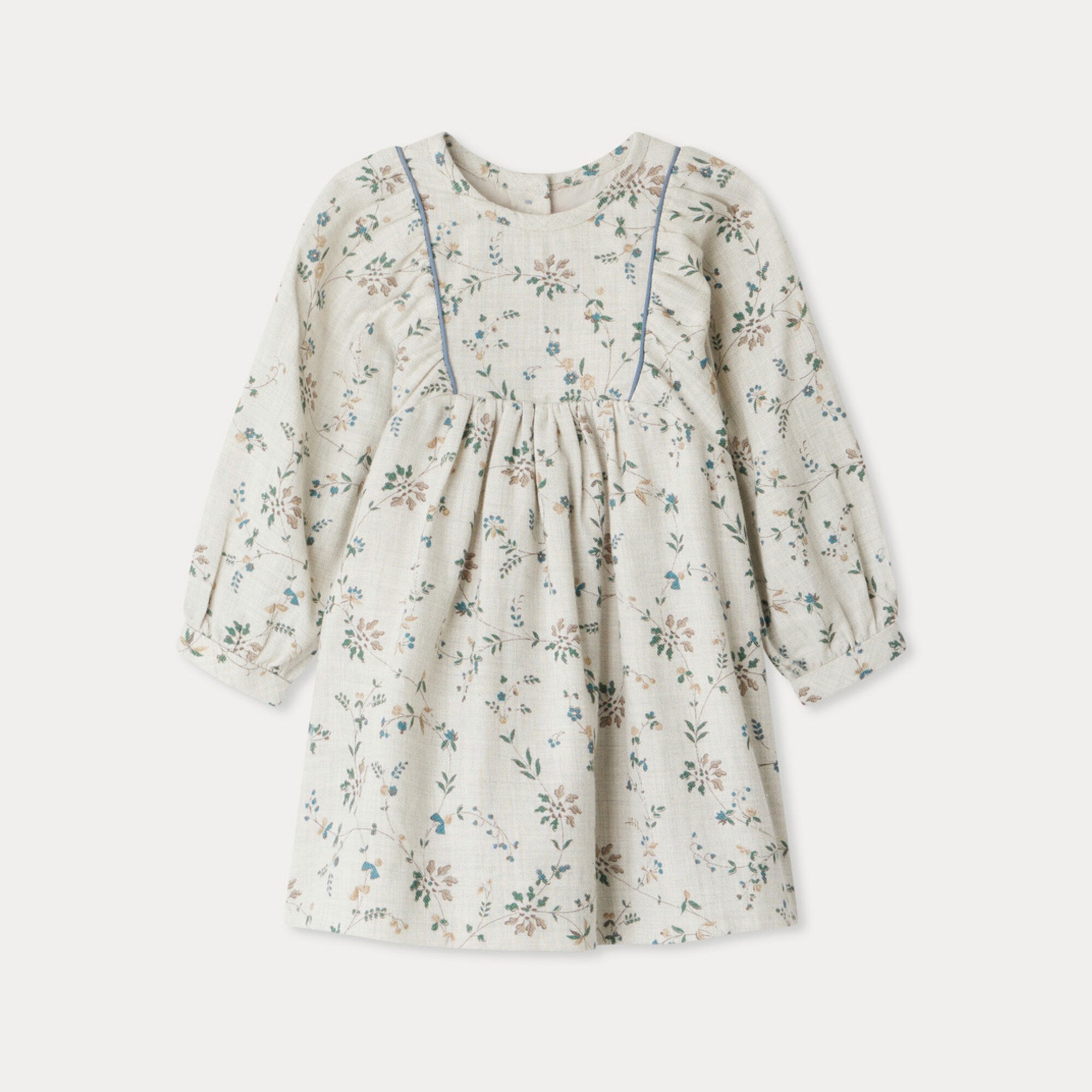 Baby Girls Beige Floral Cotton Dress
