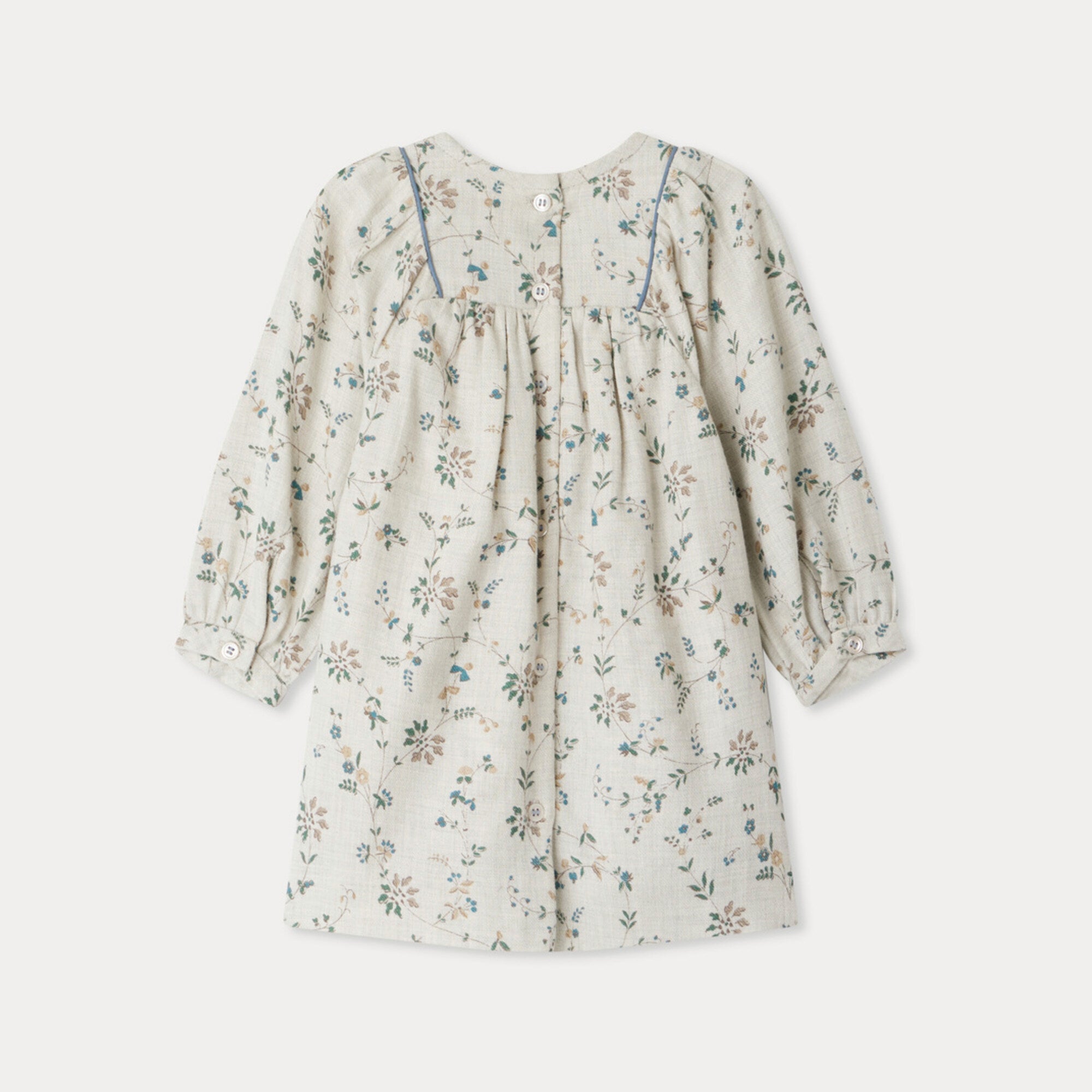 Baby Girls Beige Floral Cotton Dress
