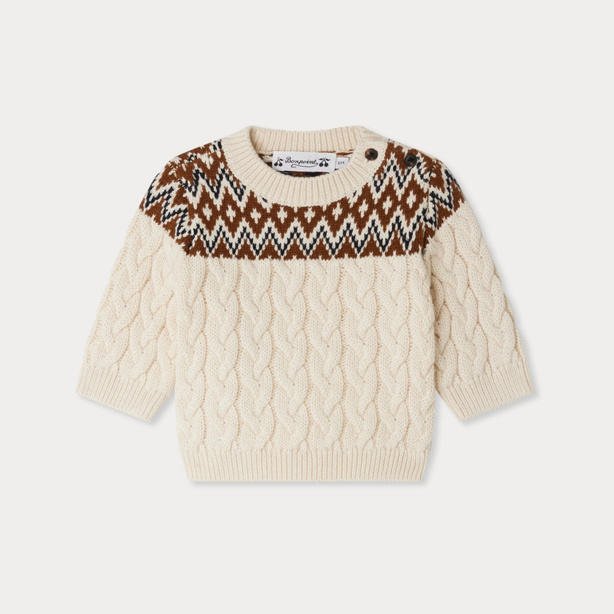 Baby Boys White Knit Wool Sweater