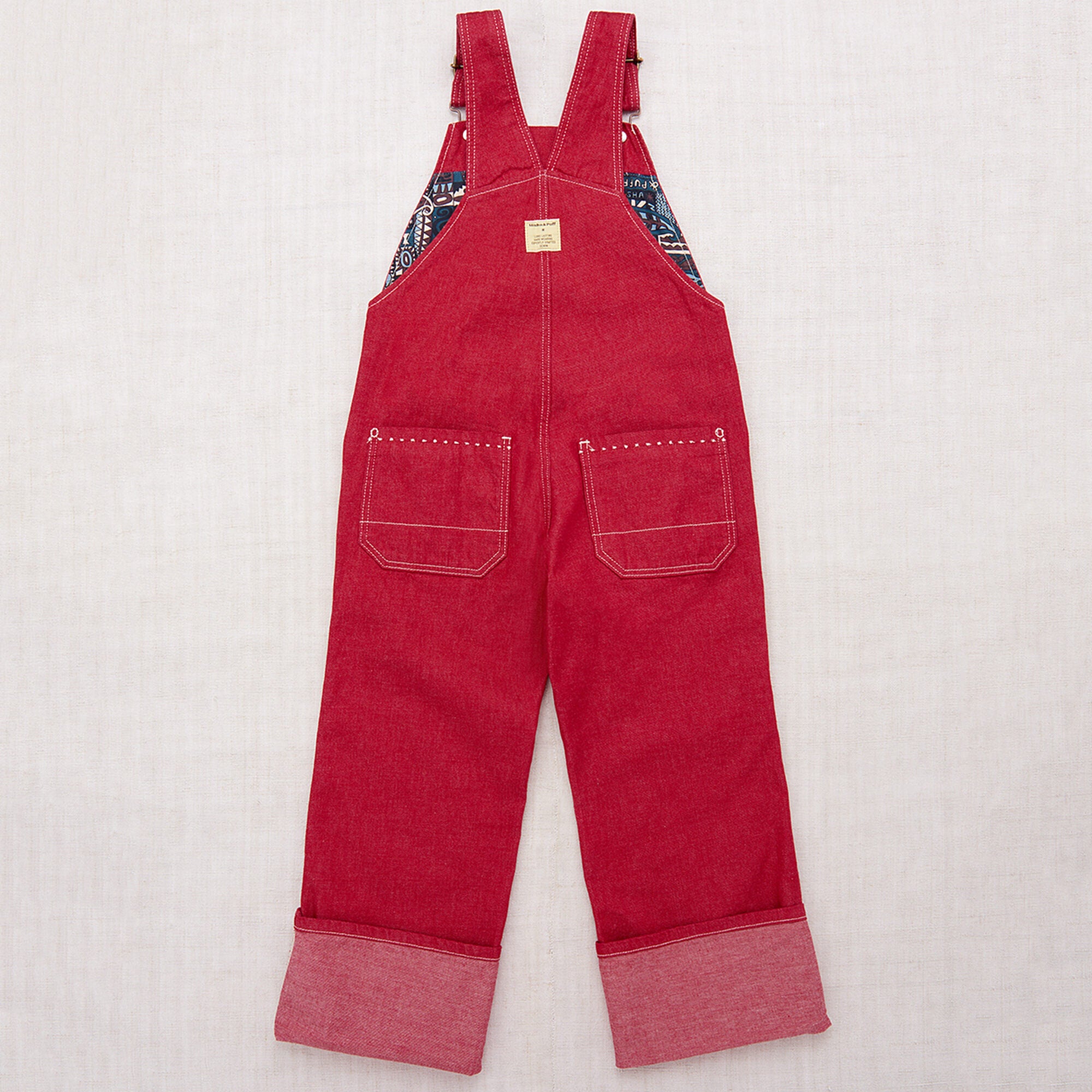 Boys & Girls Red Denim Jumpsuits