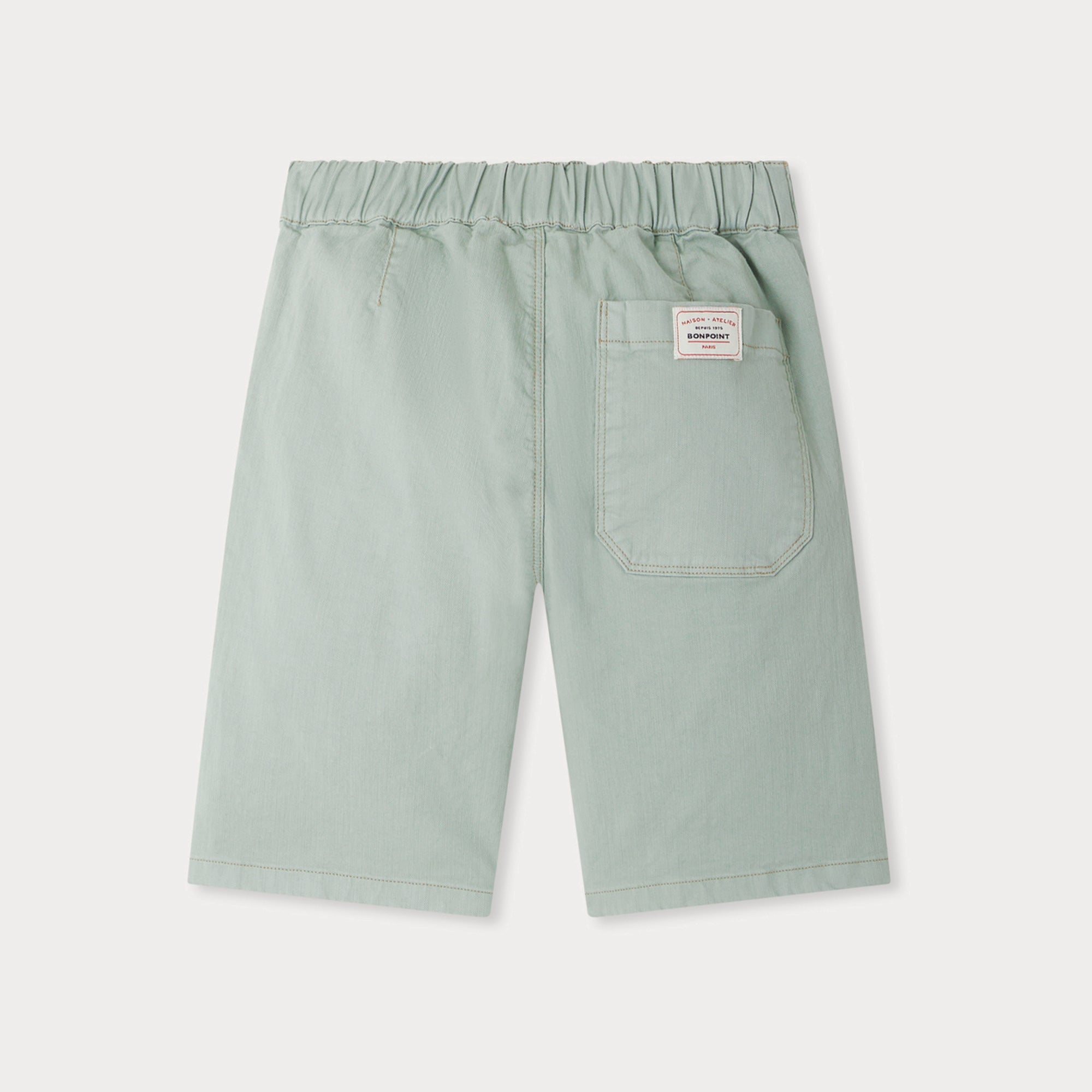 Boys Light Green Cotton Shorts