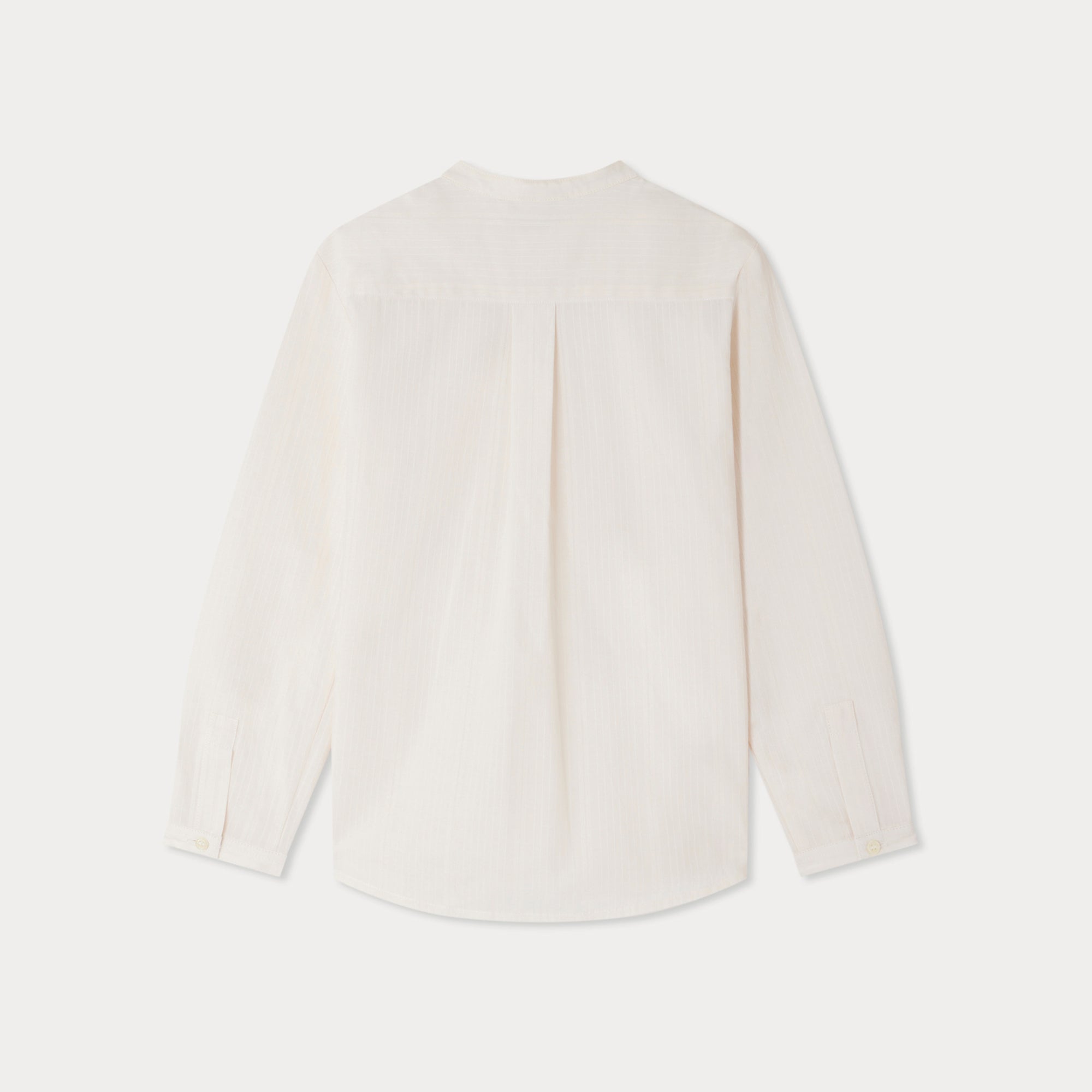 Boys White Stripes Cotton Shirt