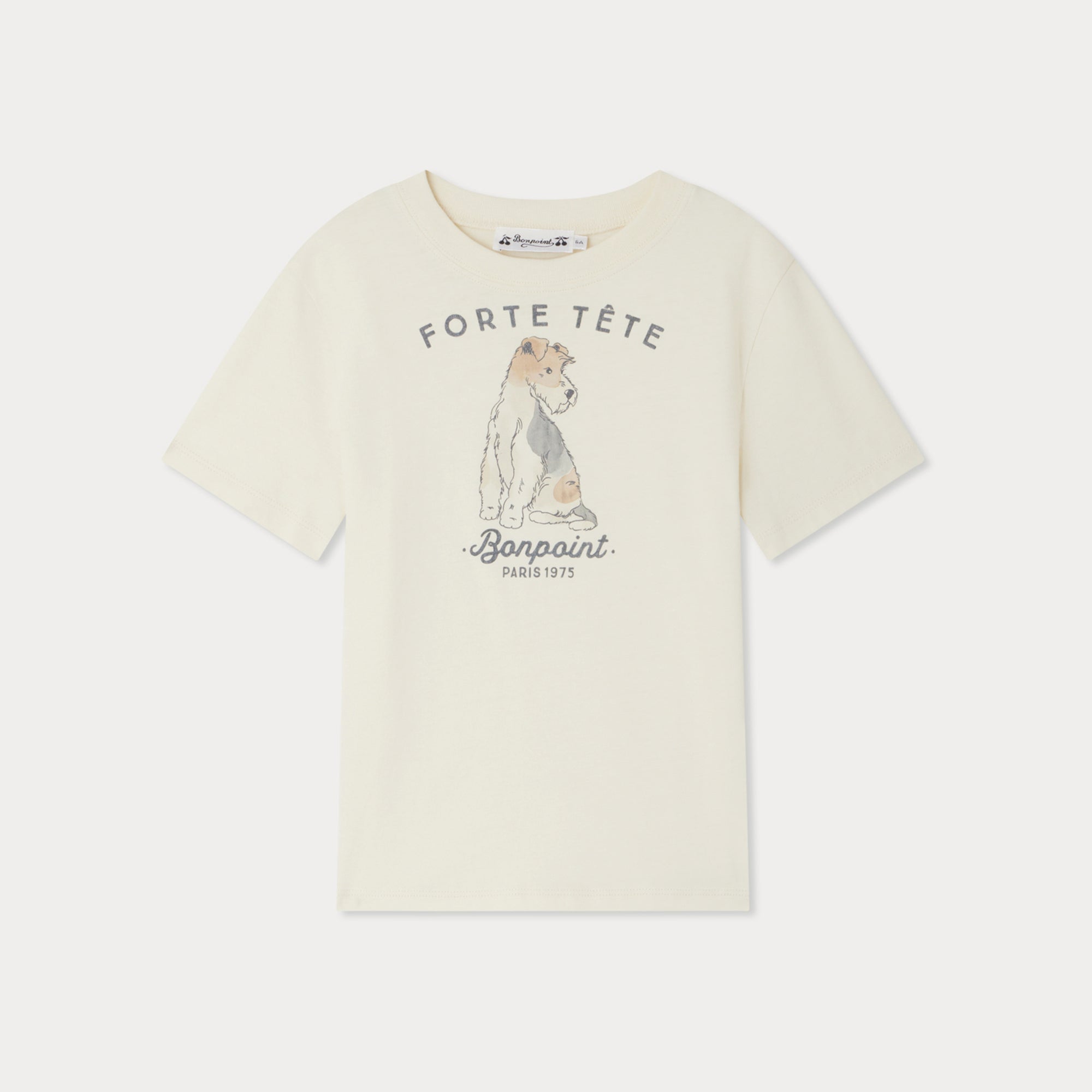 Boys White Printed Cotton T-Shirt