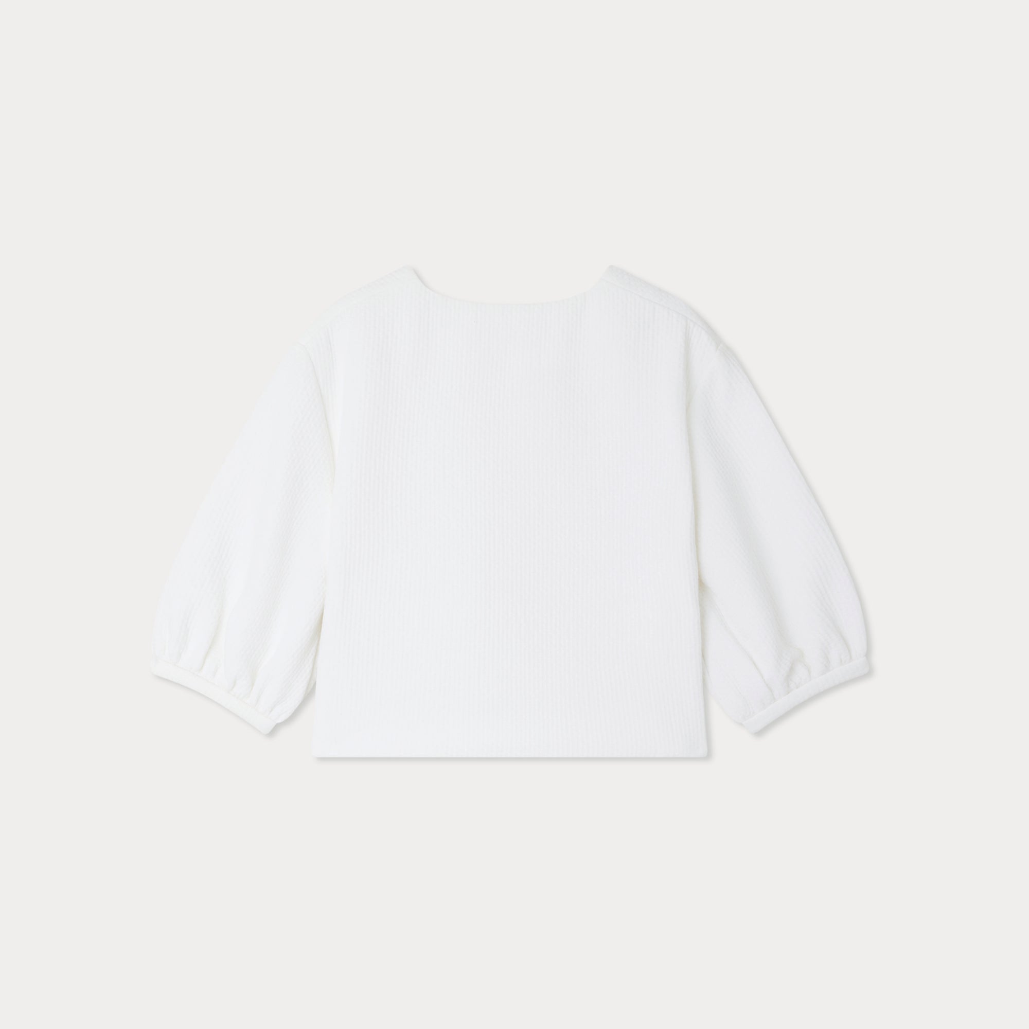 Girls White Cotton Jacket