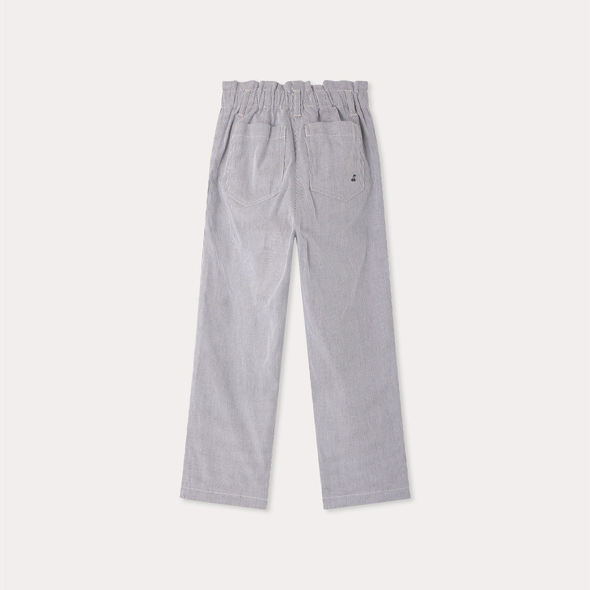 Girls Black Stripes Cotton Trousers