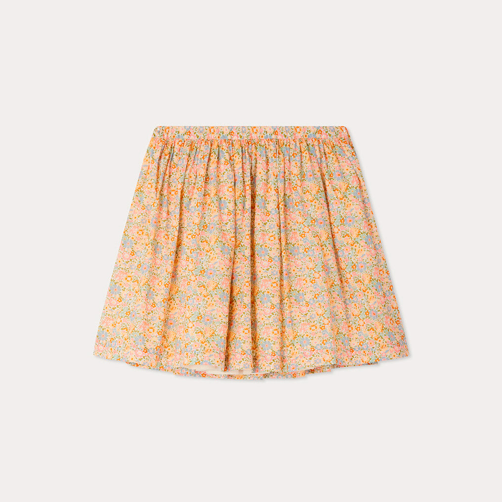 Girls Pink Floral Cotton Skirt