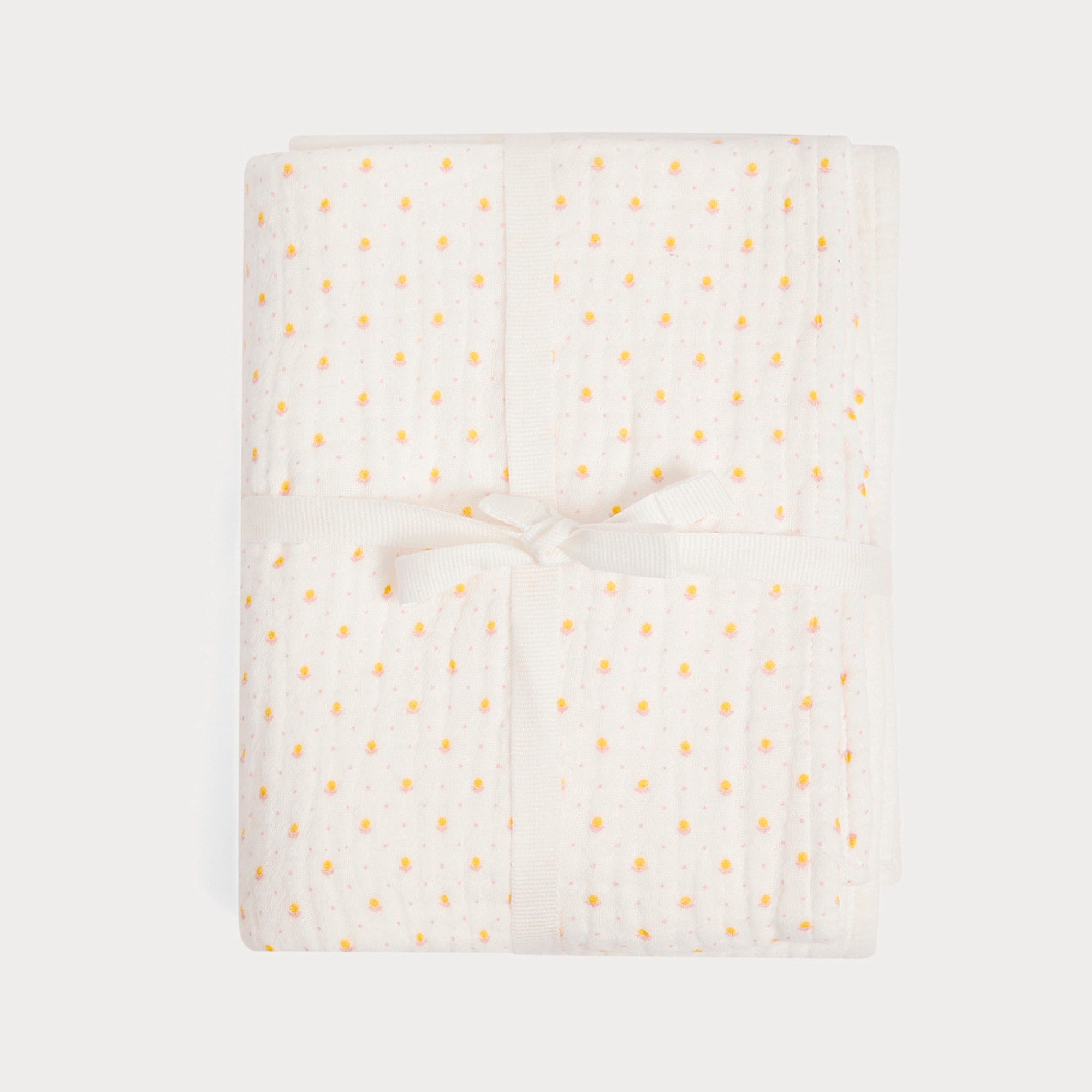 Baby Boys & Girls White Cotton Blanket Set 2 Pack(60x60cm)