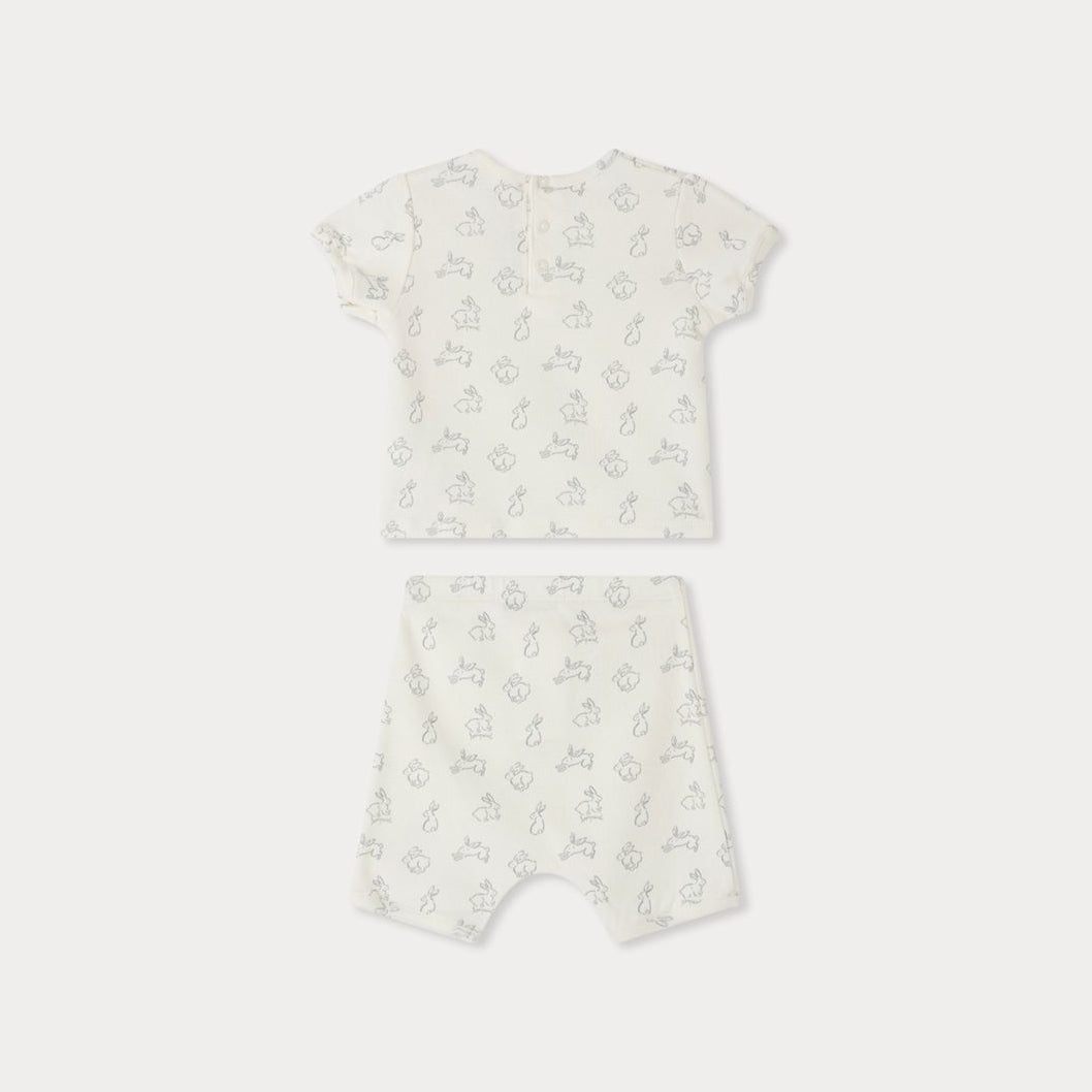 Baby Boys & Girls Ivory Printed Cotton Set