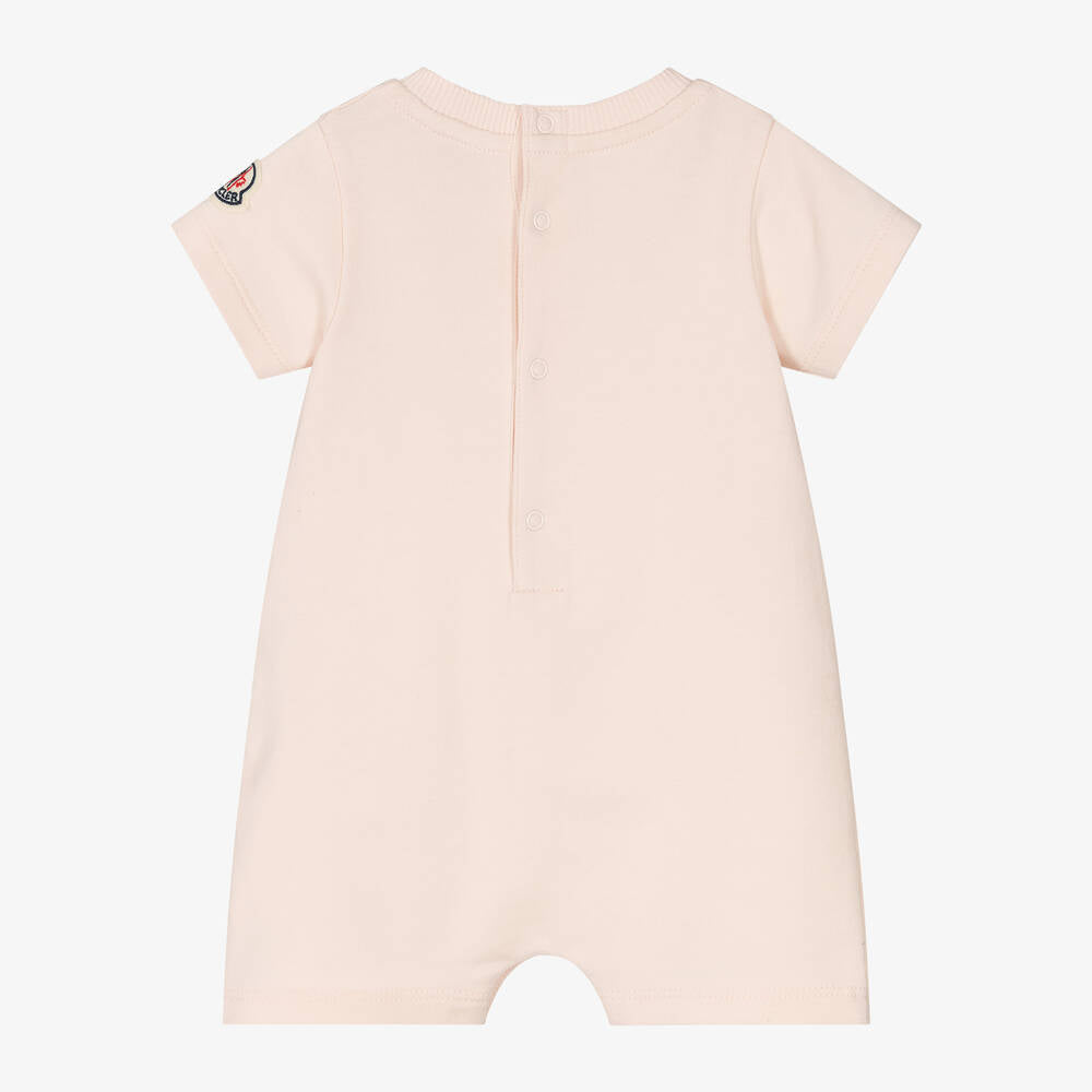 Baby Girls Pink Printed Cotton Babysuit