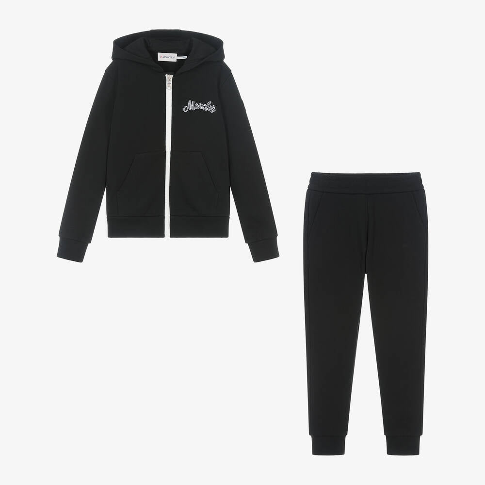Boys Black Cotton Tracksuit