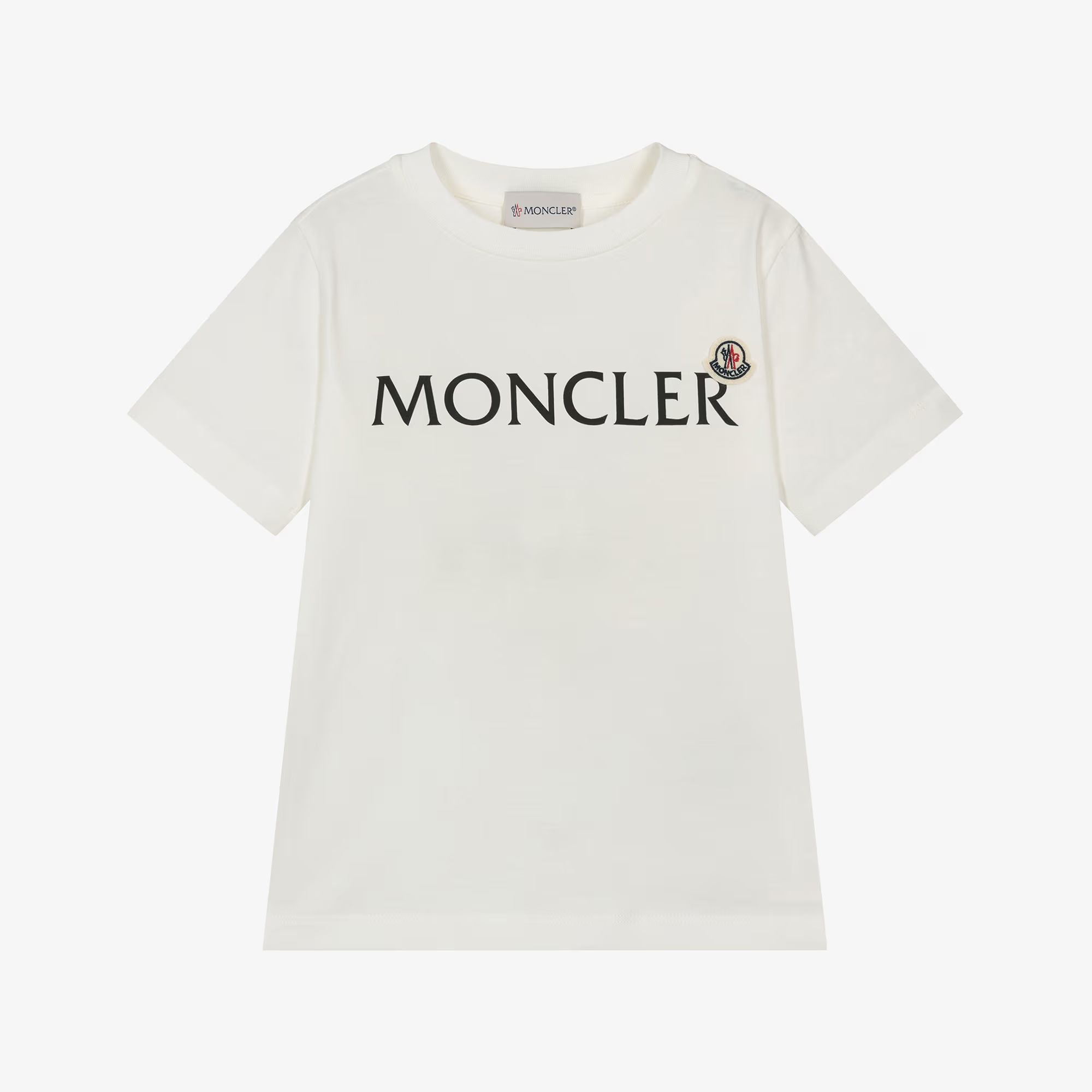 Boys White Logo Cotton T-Shirt