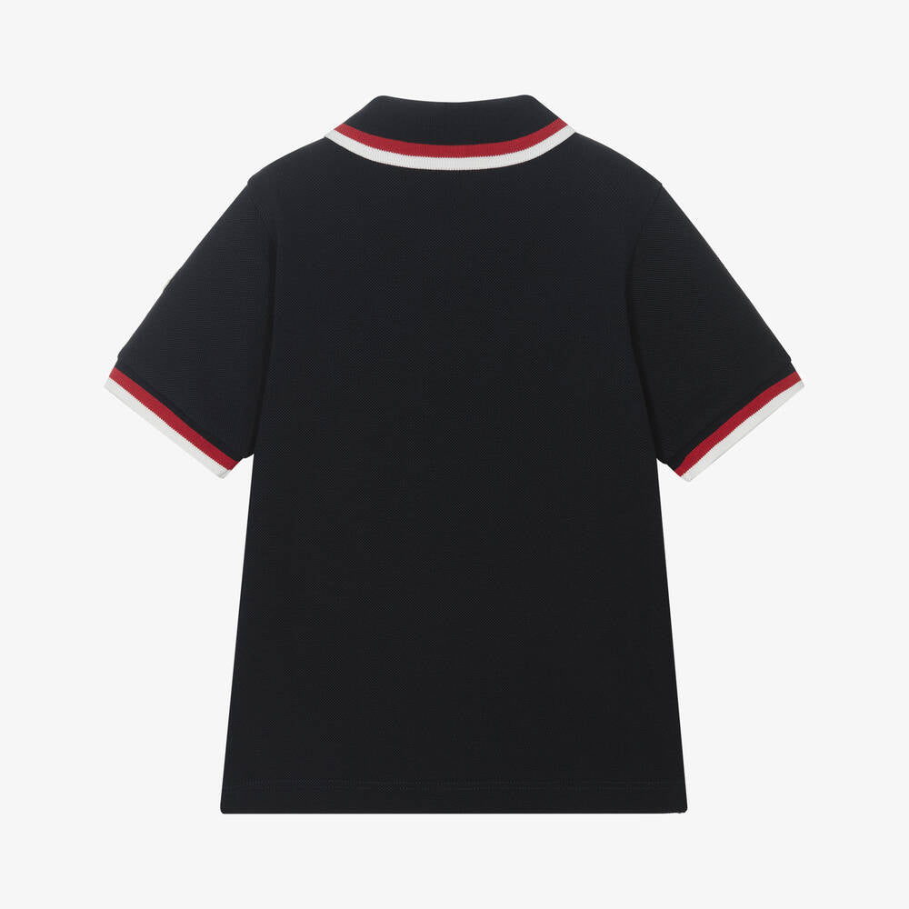 Boys Navy Cotton Polo Shirt