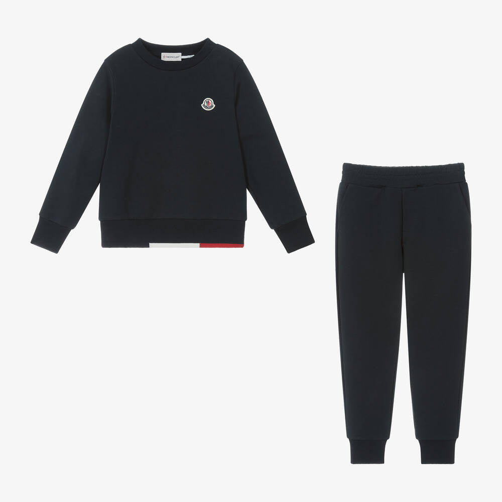 Boys Navy Cotton Tracksuit