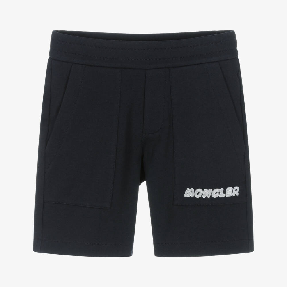 Boys Navy Logo Cotton Shorts