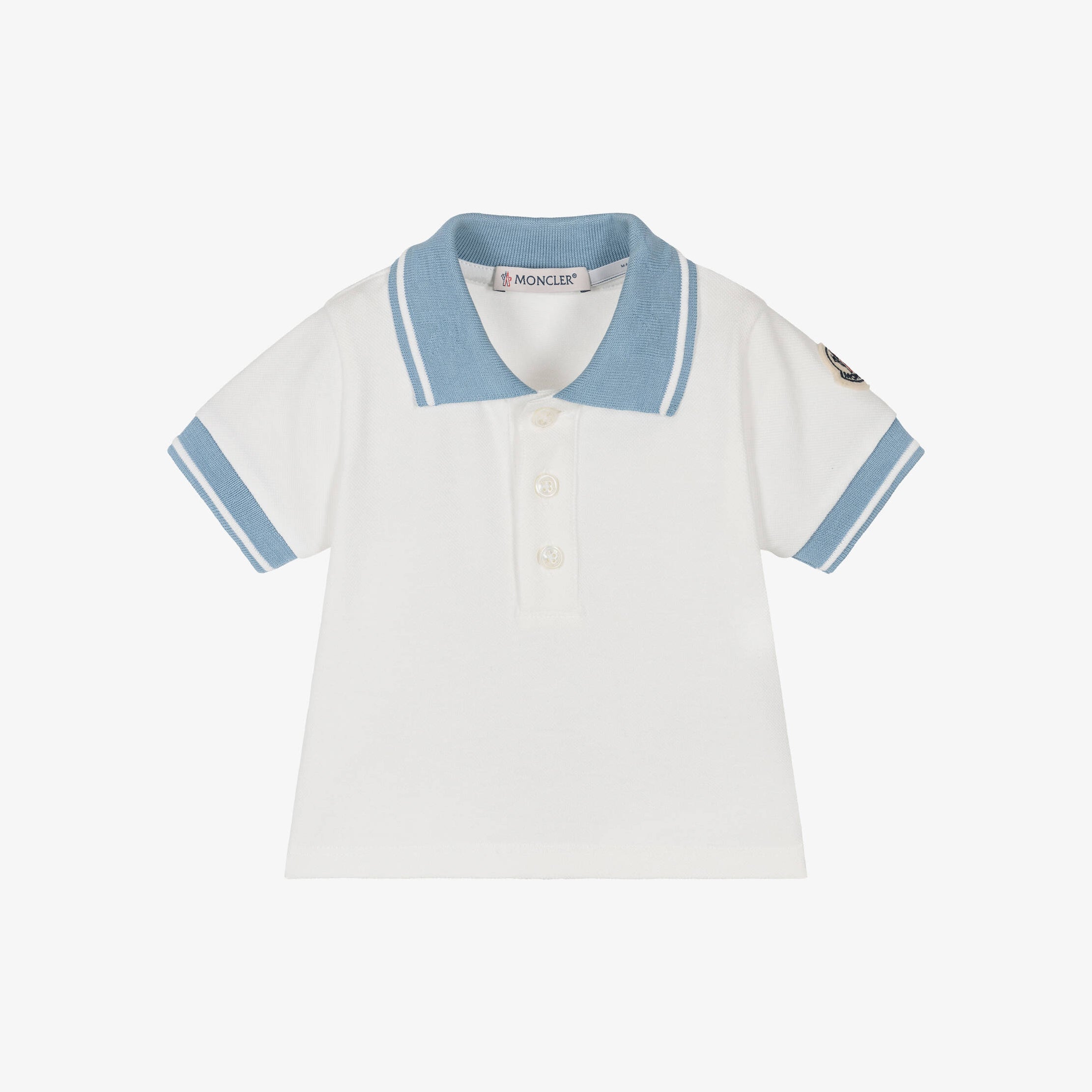 Baby Boys White Cotton Polo Shirt