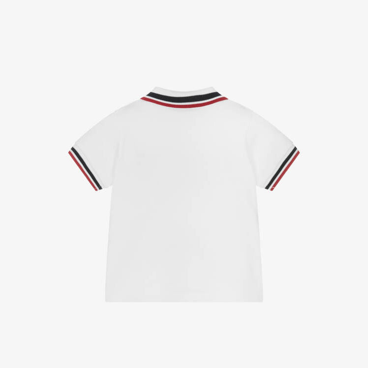 Baby Boys White Cotton Polo Shirt
