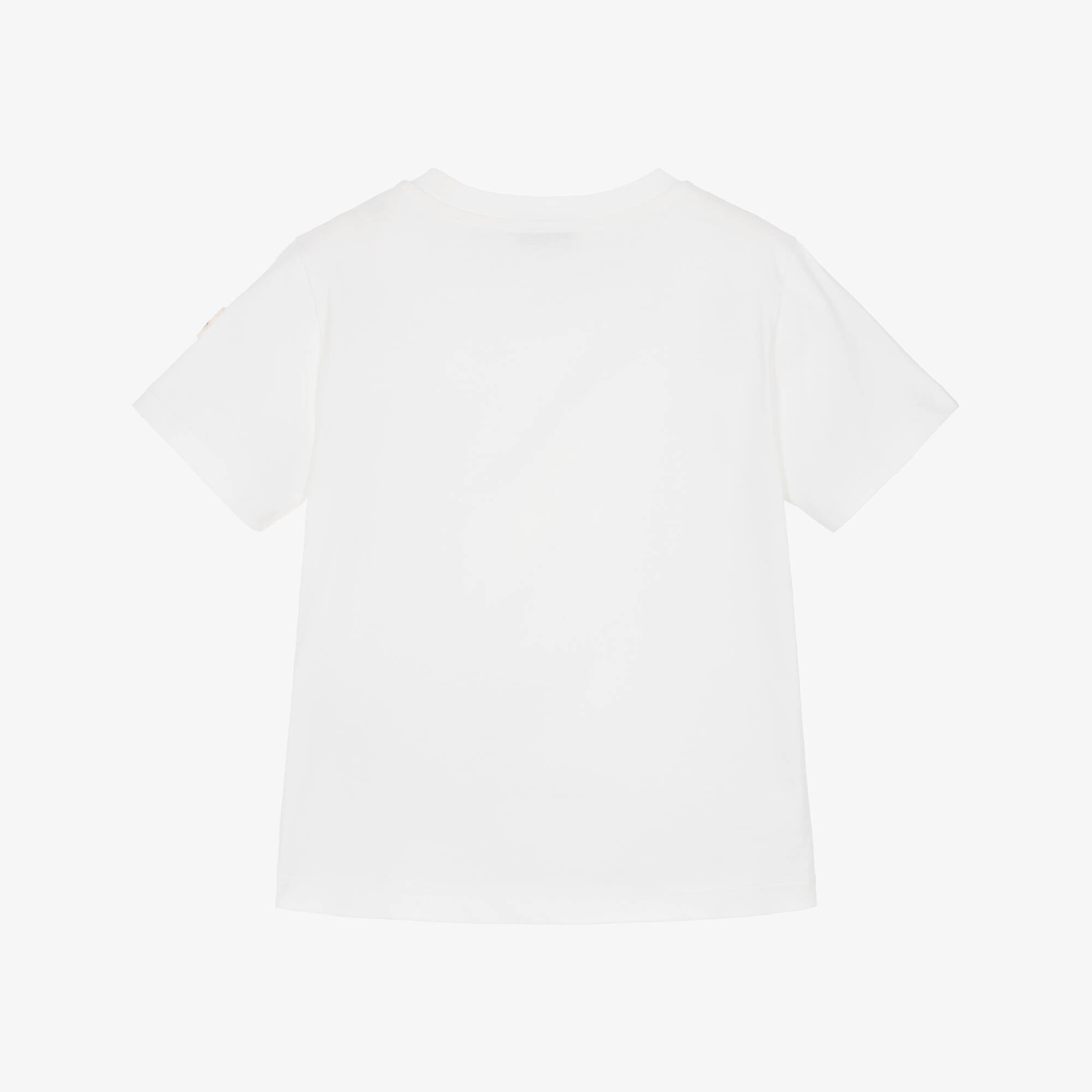 Boys White Logo Cotton T-Shirt