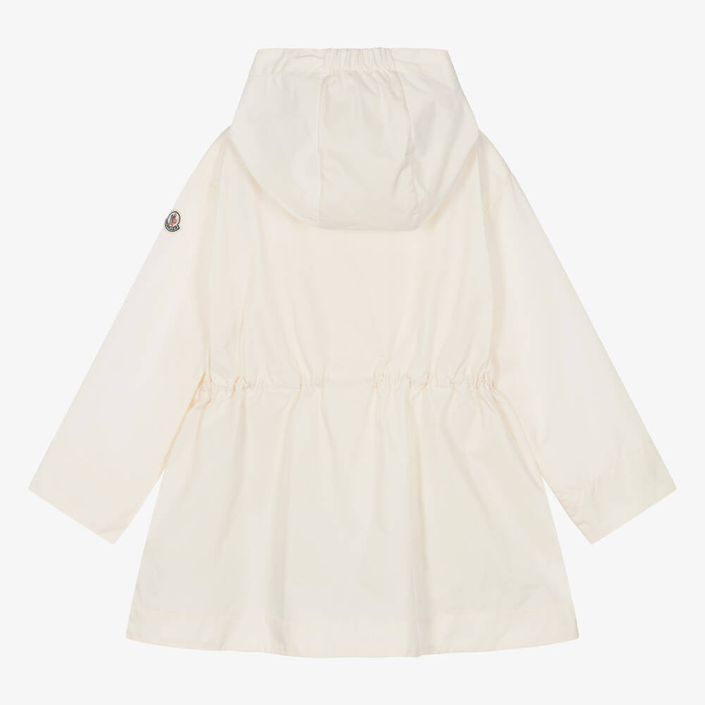 Girls White Hooded Coat