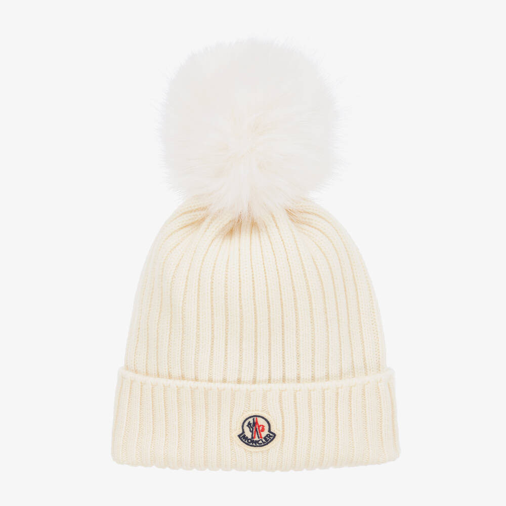 Boys & Girls White Knit Wool Hat