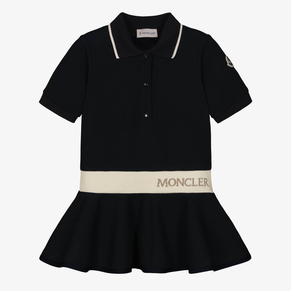 Girls Navy Logo Dress