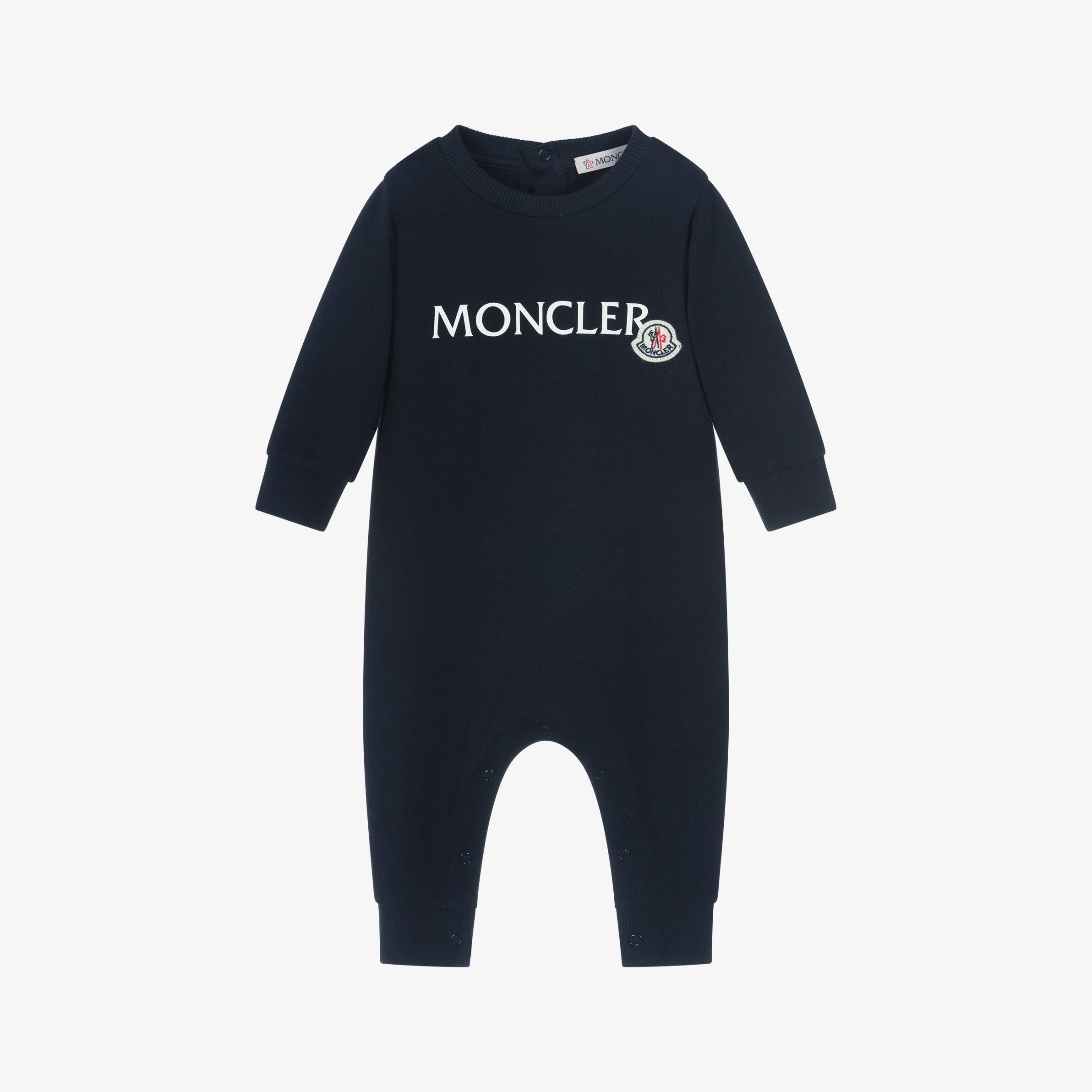 Baby Boys & Girls Navy Logo Cotton Babysuit