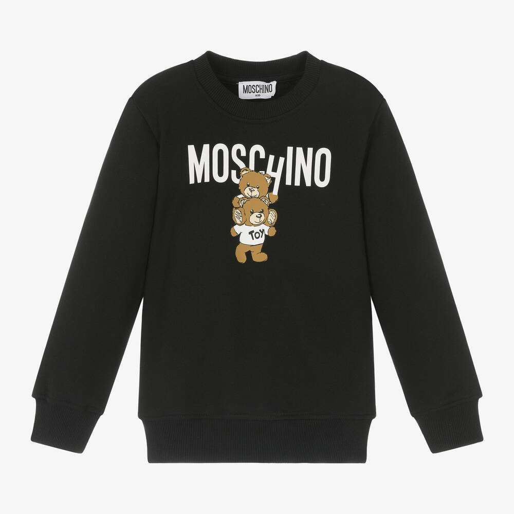 Boys & Girls Black Printed Cotton Sweatshirt