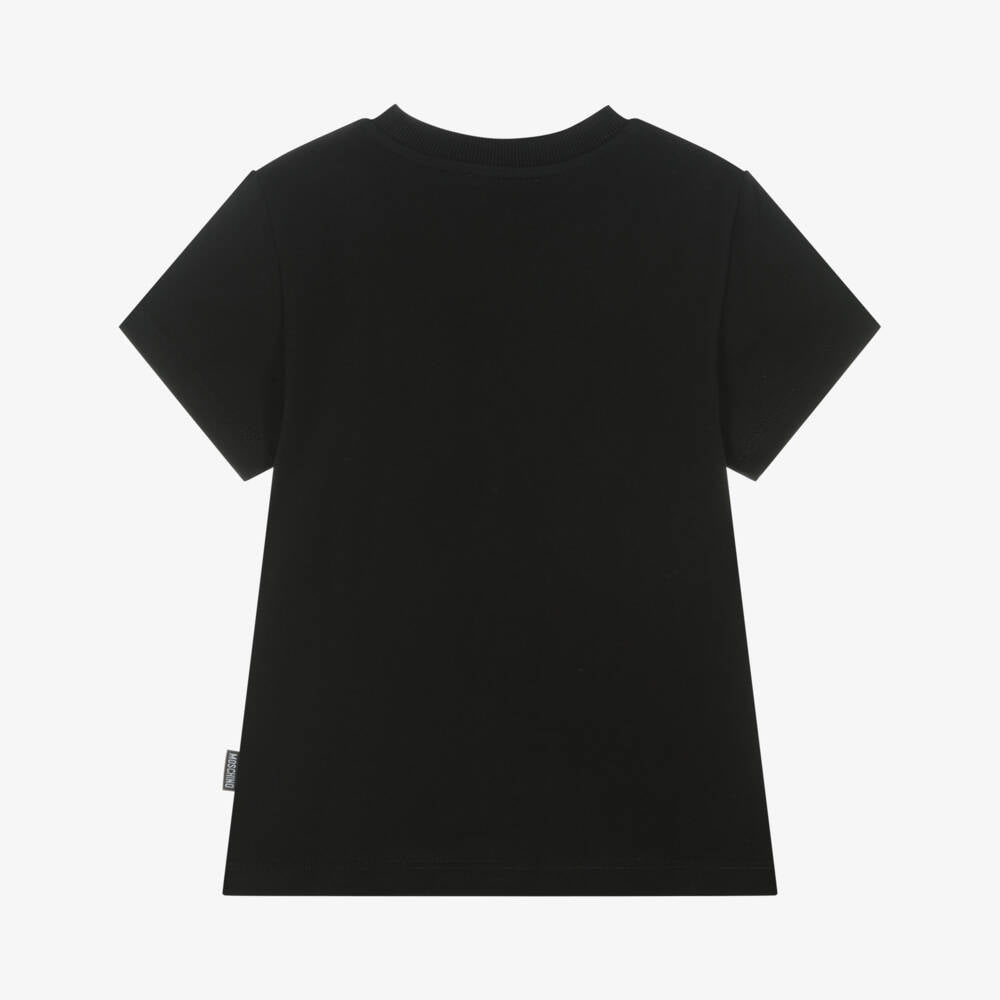 Boys & Girls Black Cotton T-Shirt