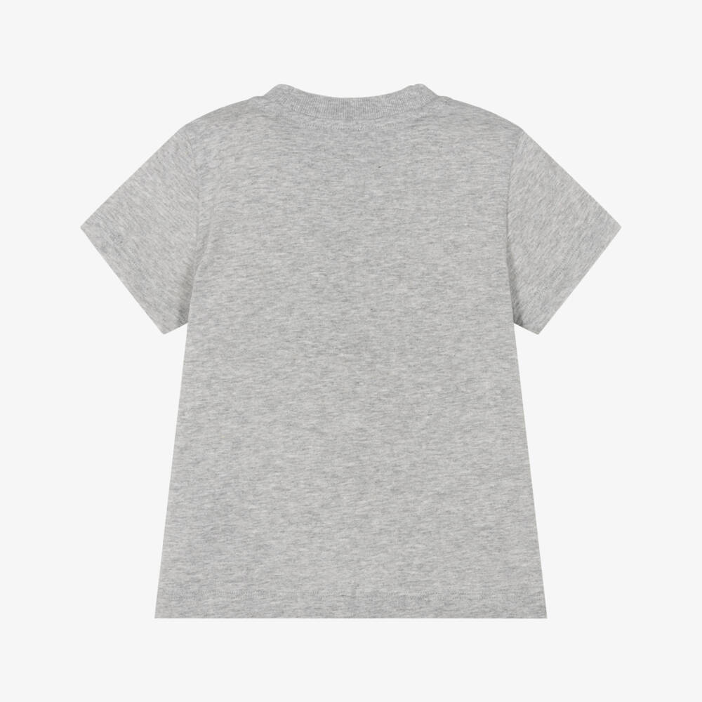 Boys & Girls Grey Printed Cotton T-Shirt