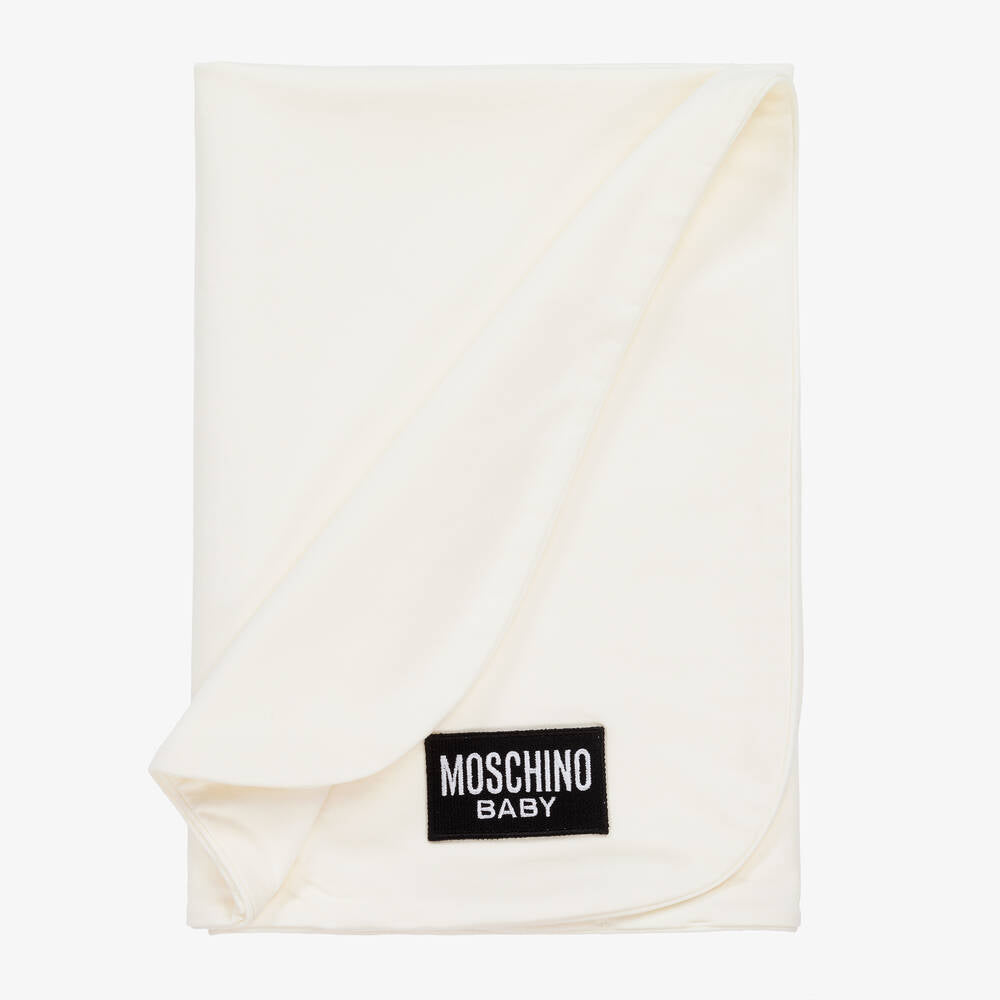 Couverture bébé en coton blanc "Teddy Bear" pour garçons et filles