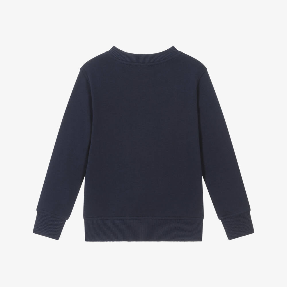 Boys & Girls Navy Printed Cotton Sweatshirt