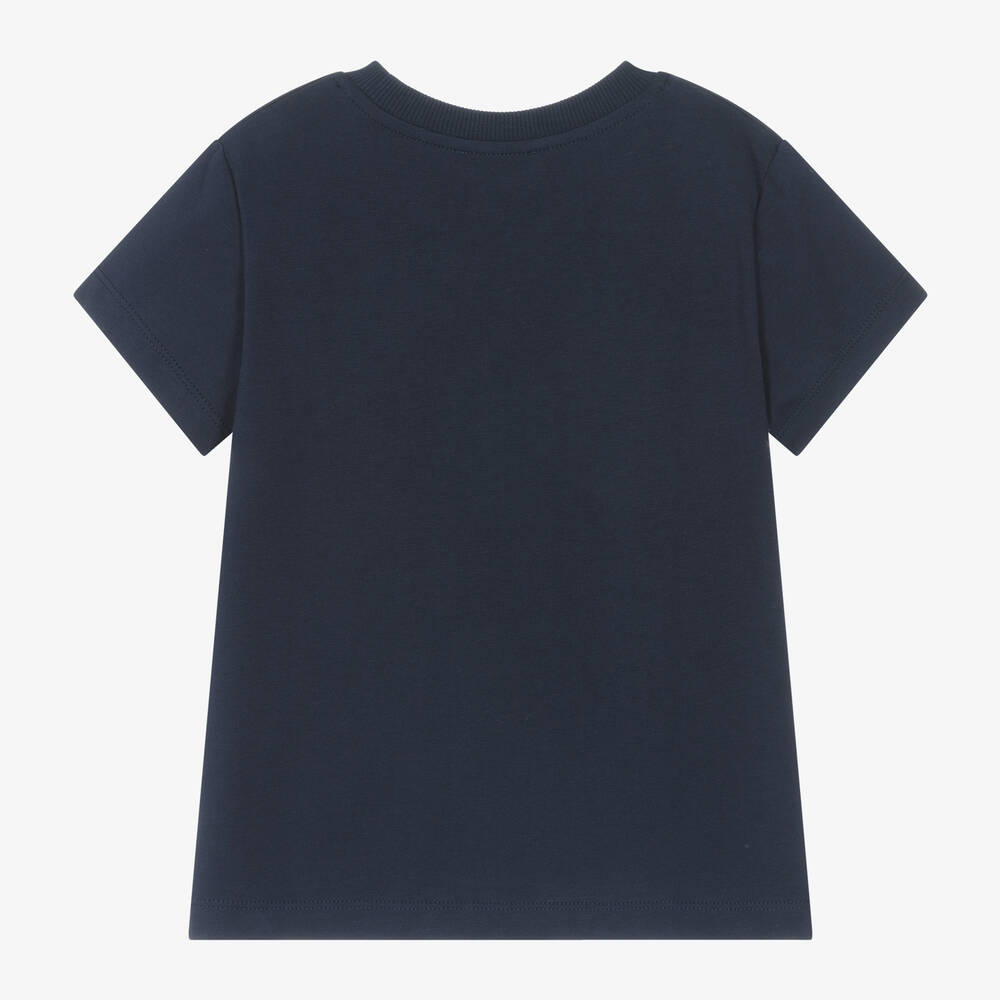 Boys & Girls Navy Teddy Bear Cotton T-Shirt