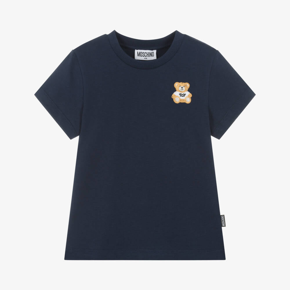 Boys & Girls Navy Blue Cotton T-Shirt
