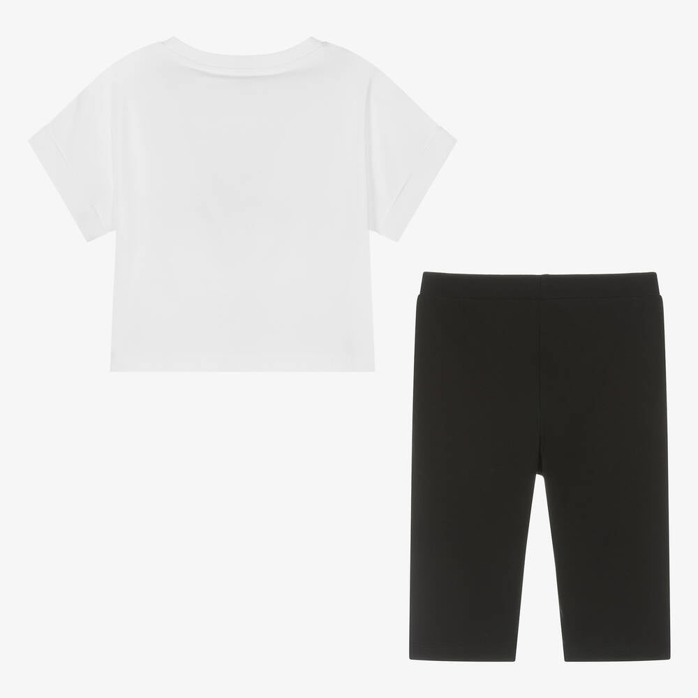 Girls Black Cycling Shorts Set