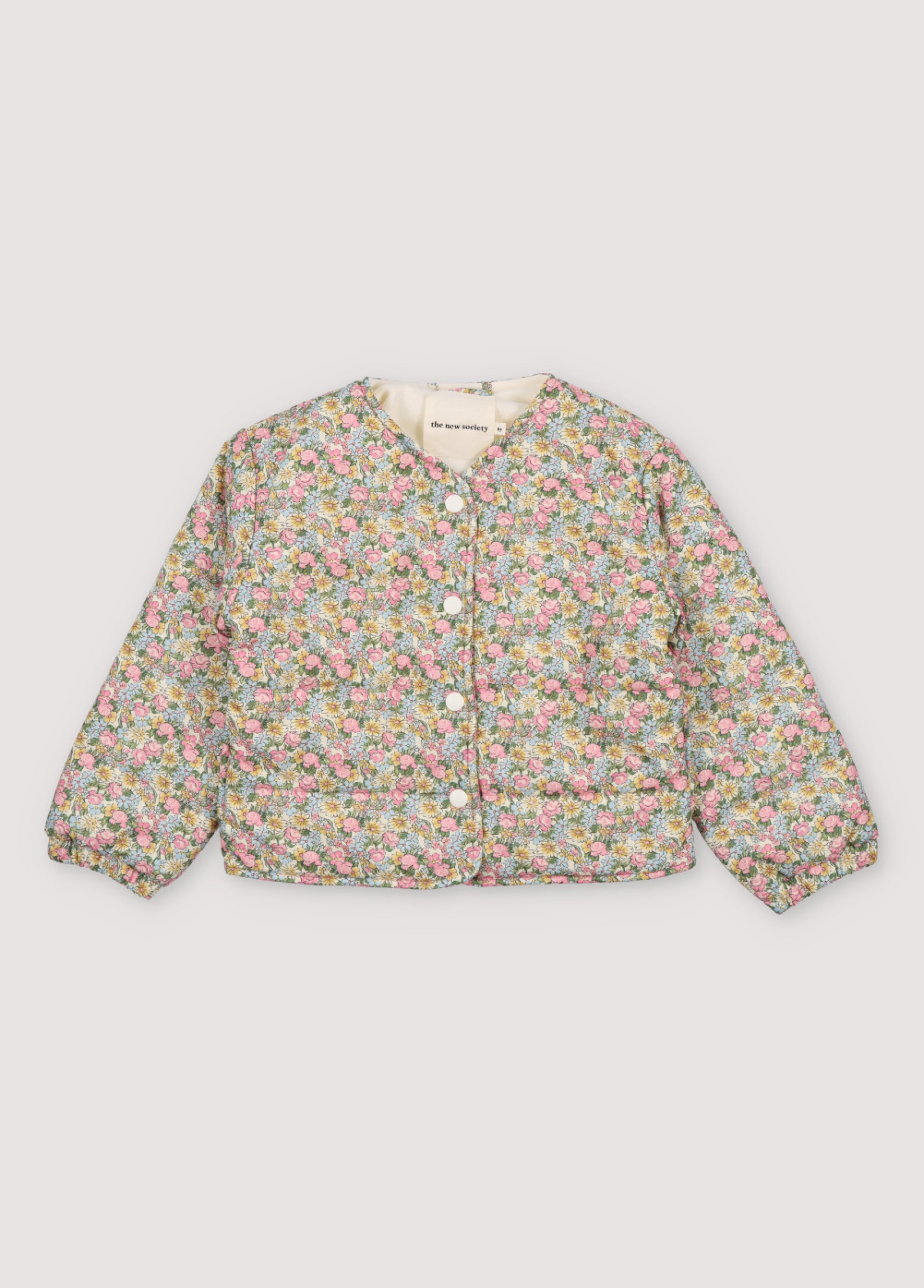 Girls Multicolor Floral Padded Jacket