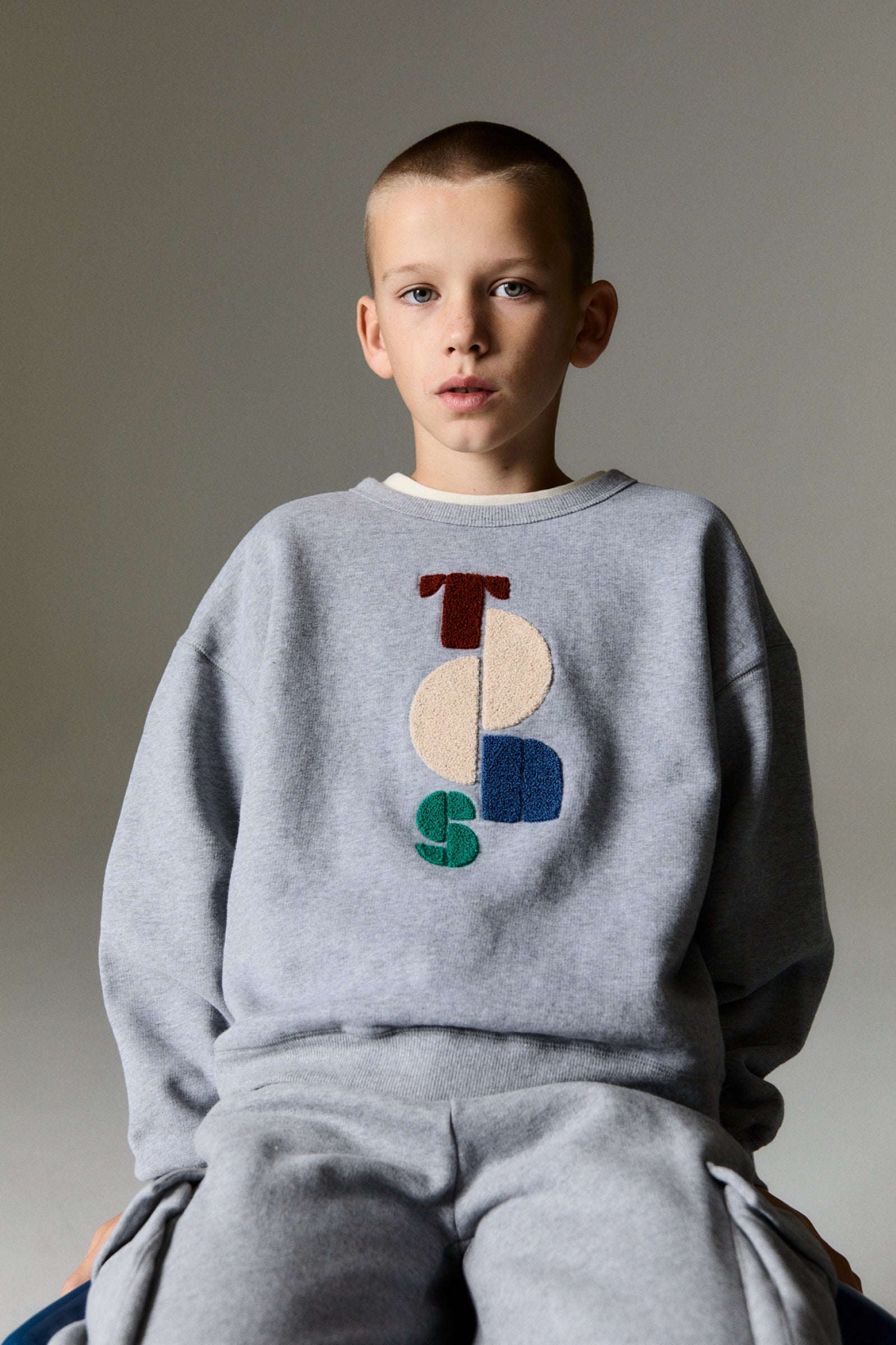 Boys Grey Cotton Sweatshirt