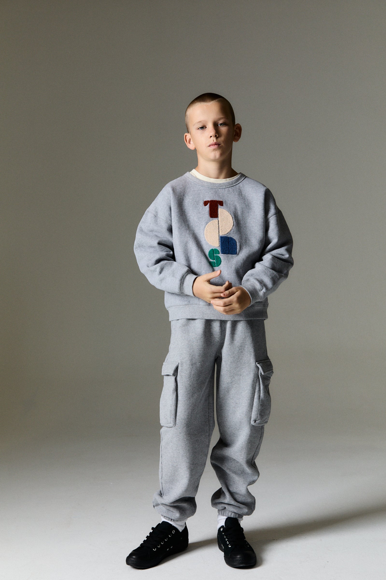 Boys Grey Cotton Sweatshirt