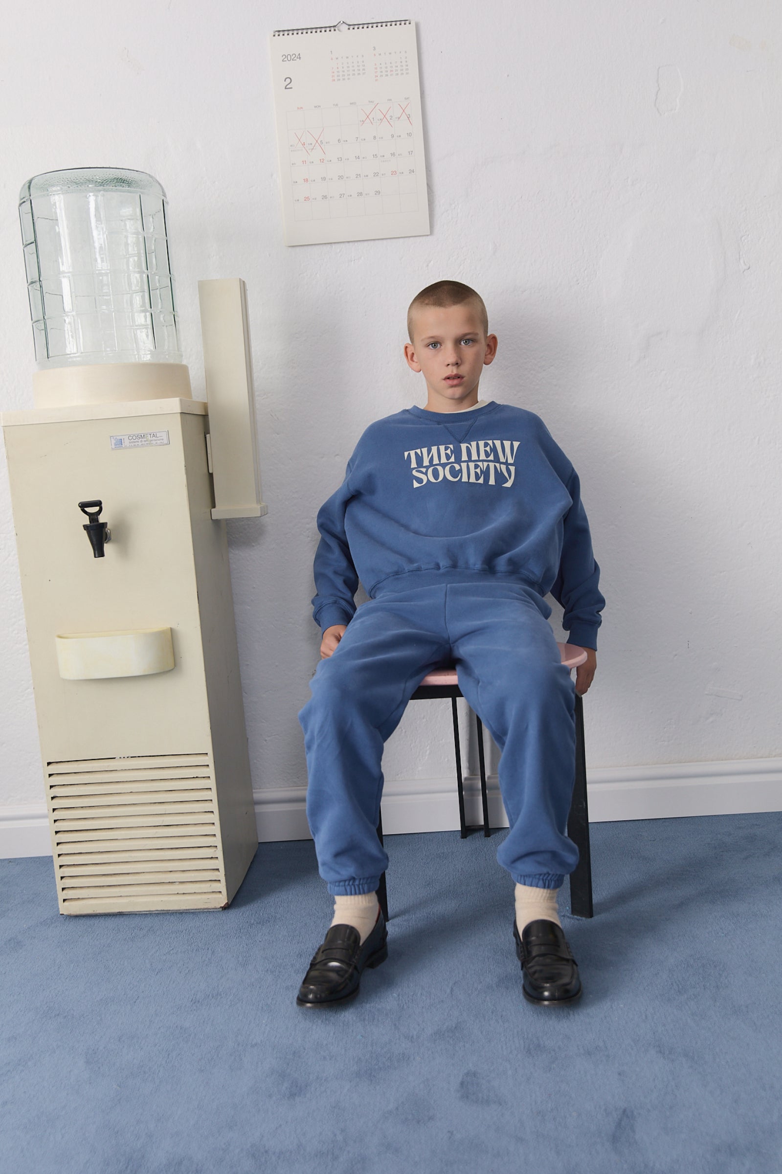 Boys Blue Logo Cotton Sweatshirt