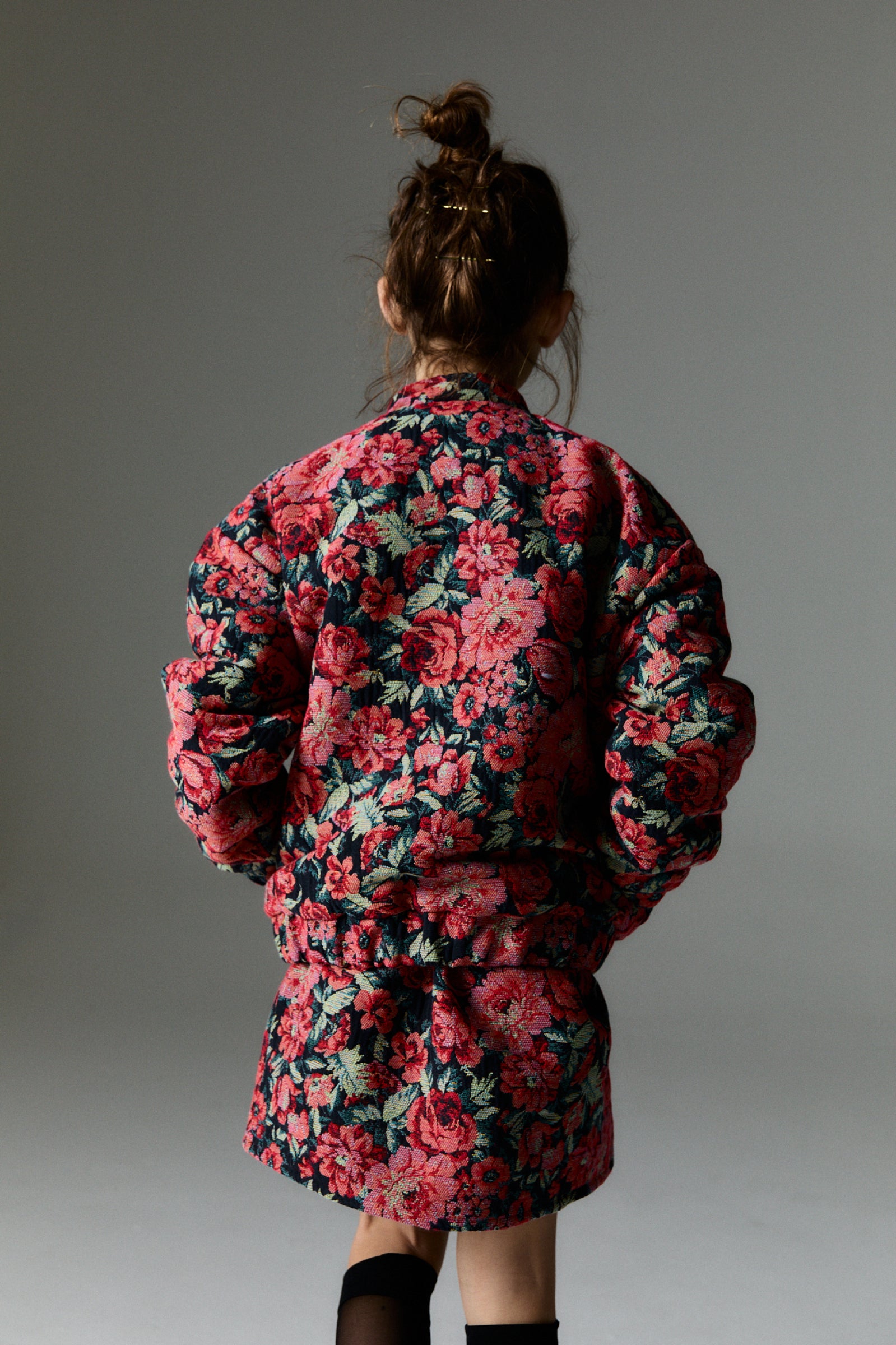 Girls Red Flower Jacket