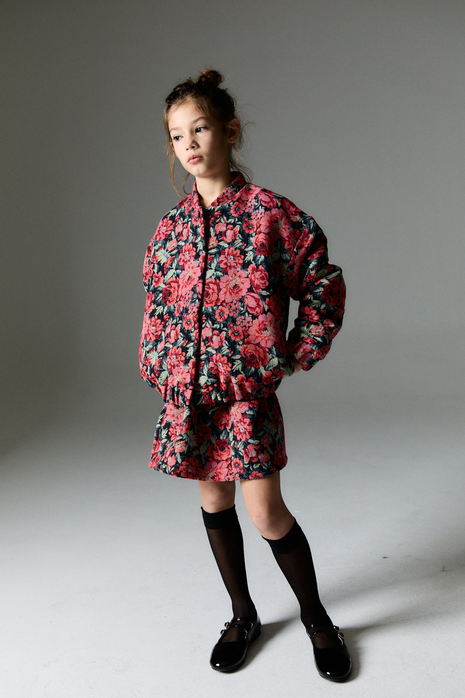 Girls Red Flower Jacket