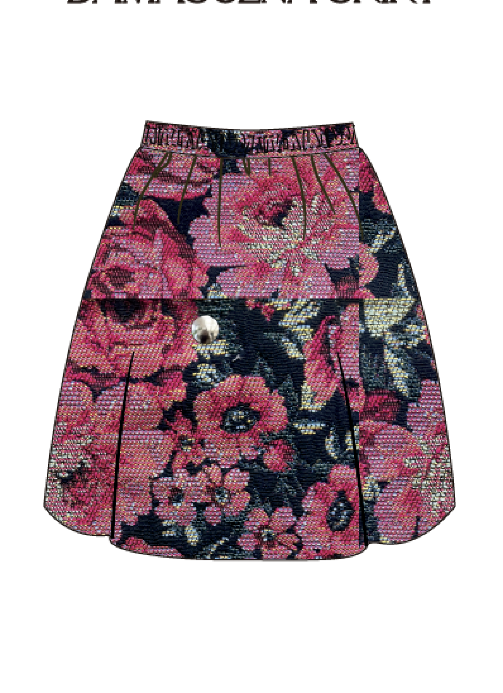 Girls Red Flower Skirt