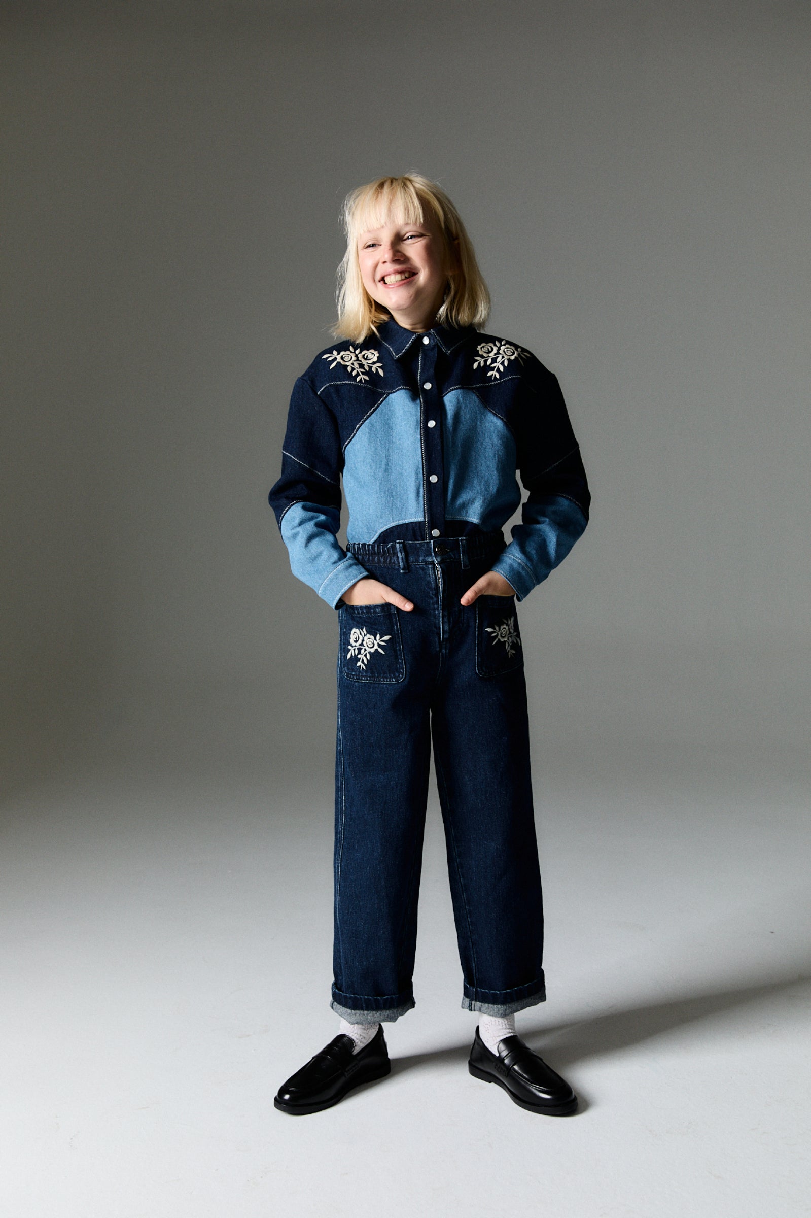 Girls Blue Denim Trousers