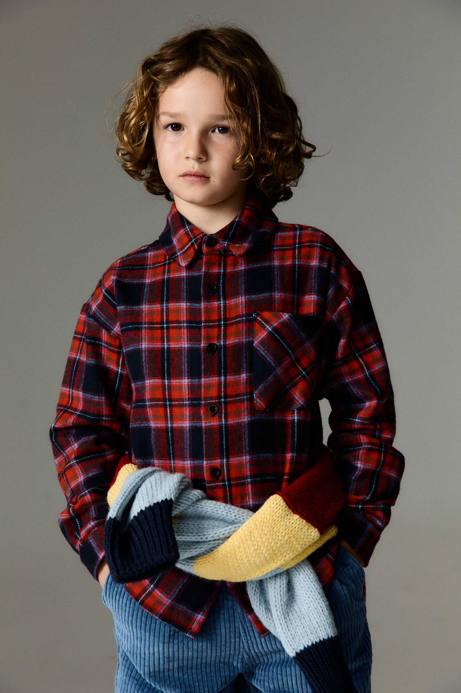 Boys Red Check Cotton Shirt