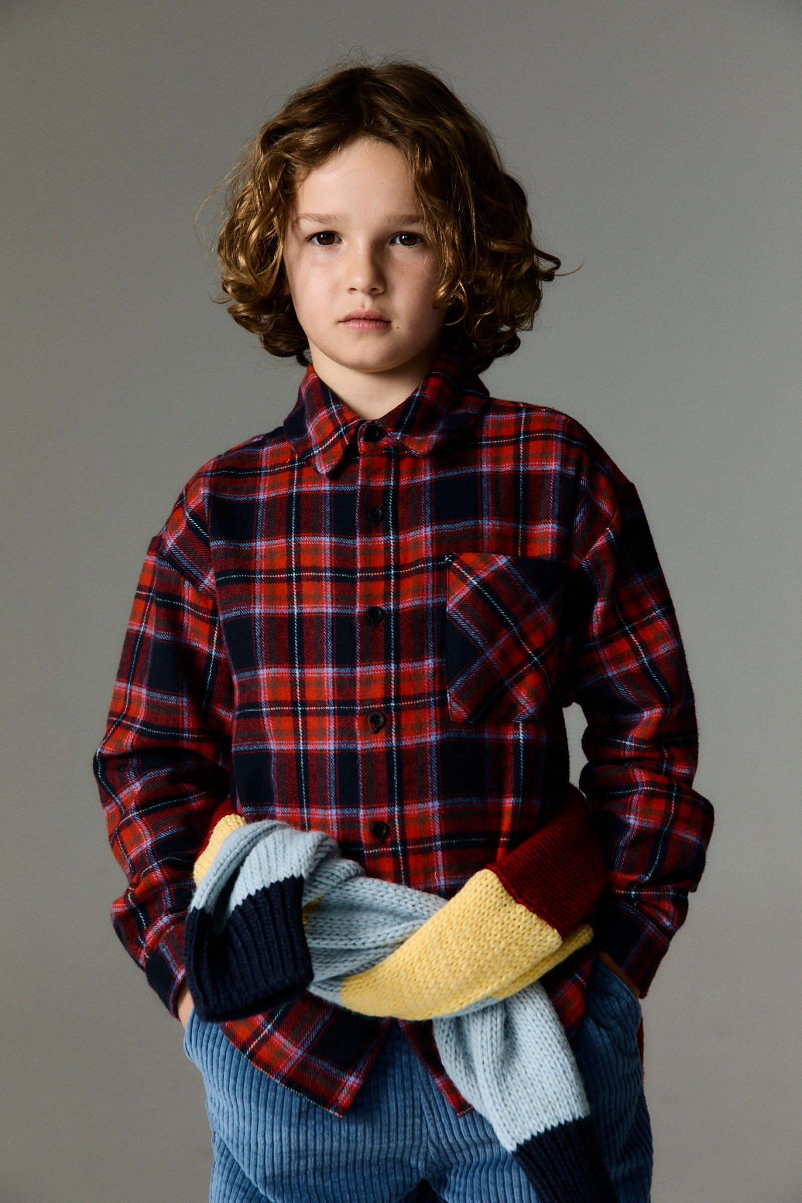 Boys Red Check Cotton Shirt