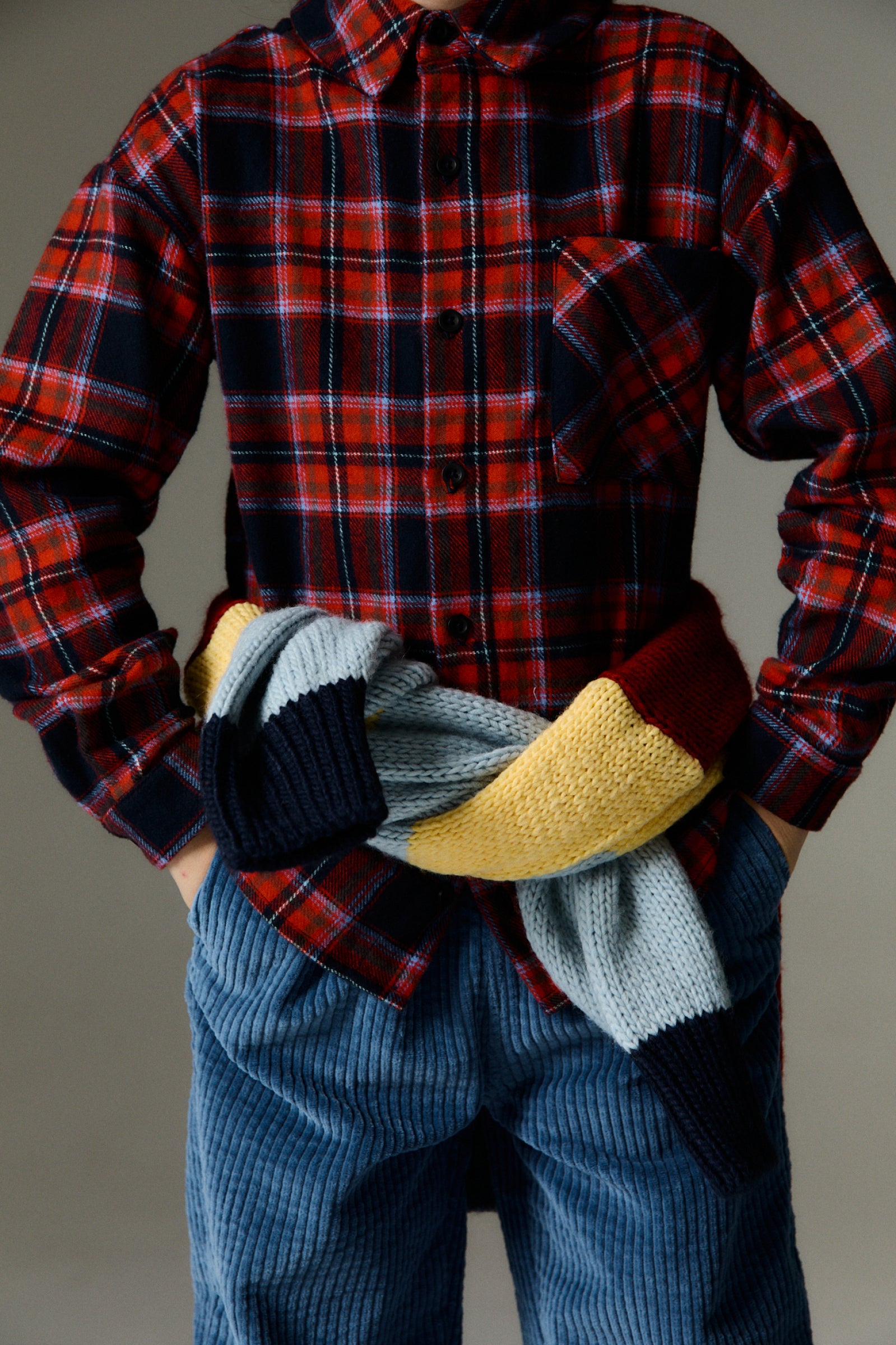 Boys Red Check Cotton Shirt