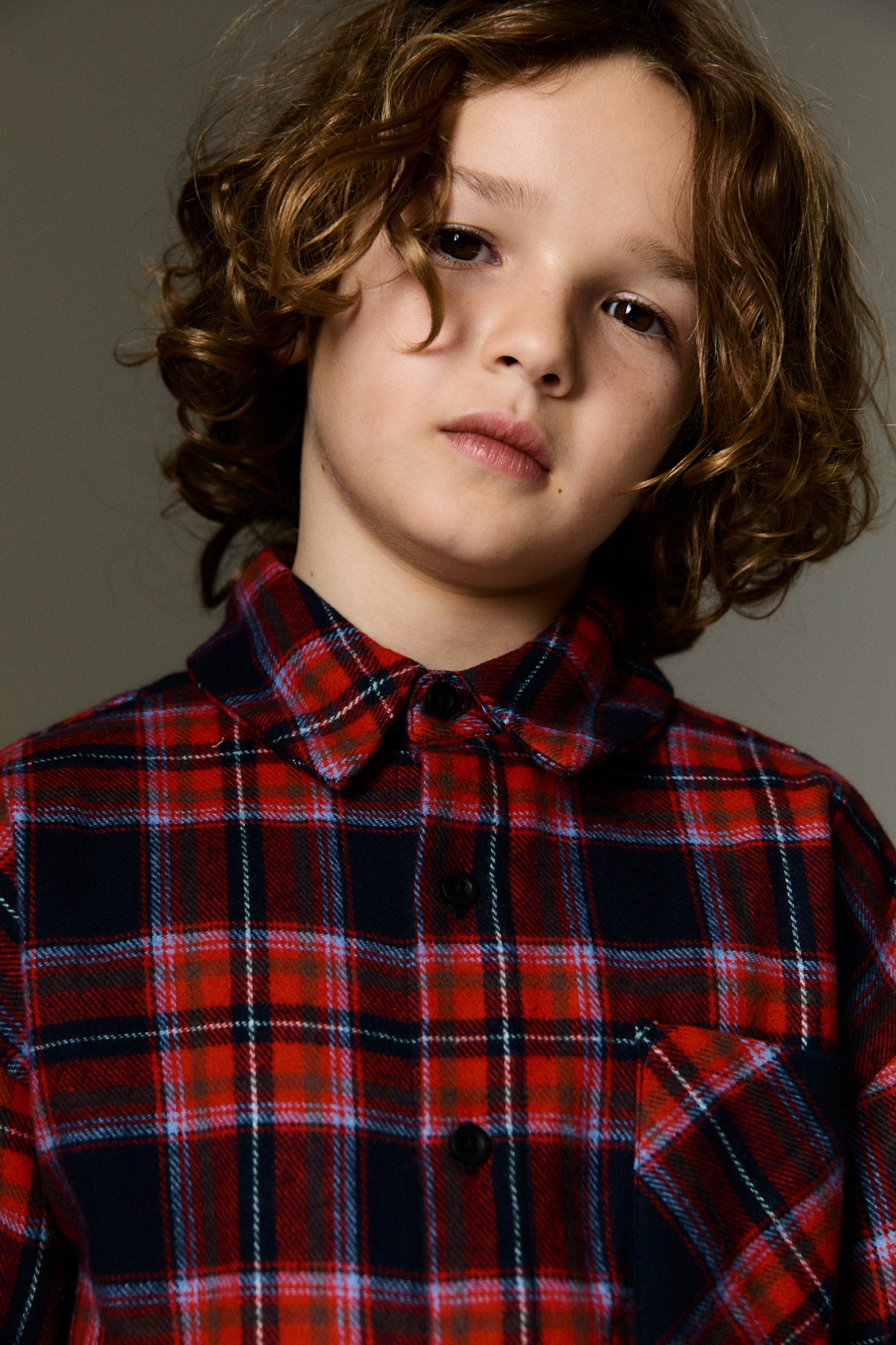 Boys Red Check Cotton Shirt