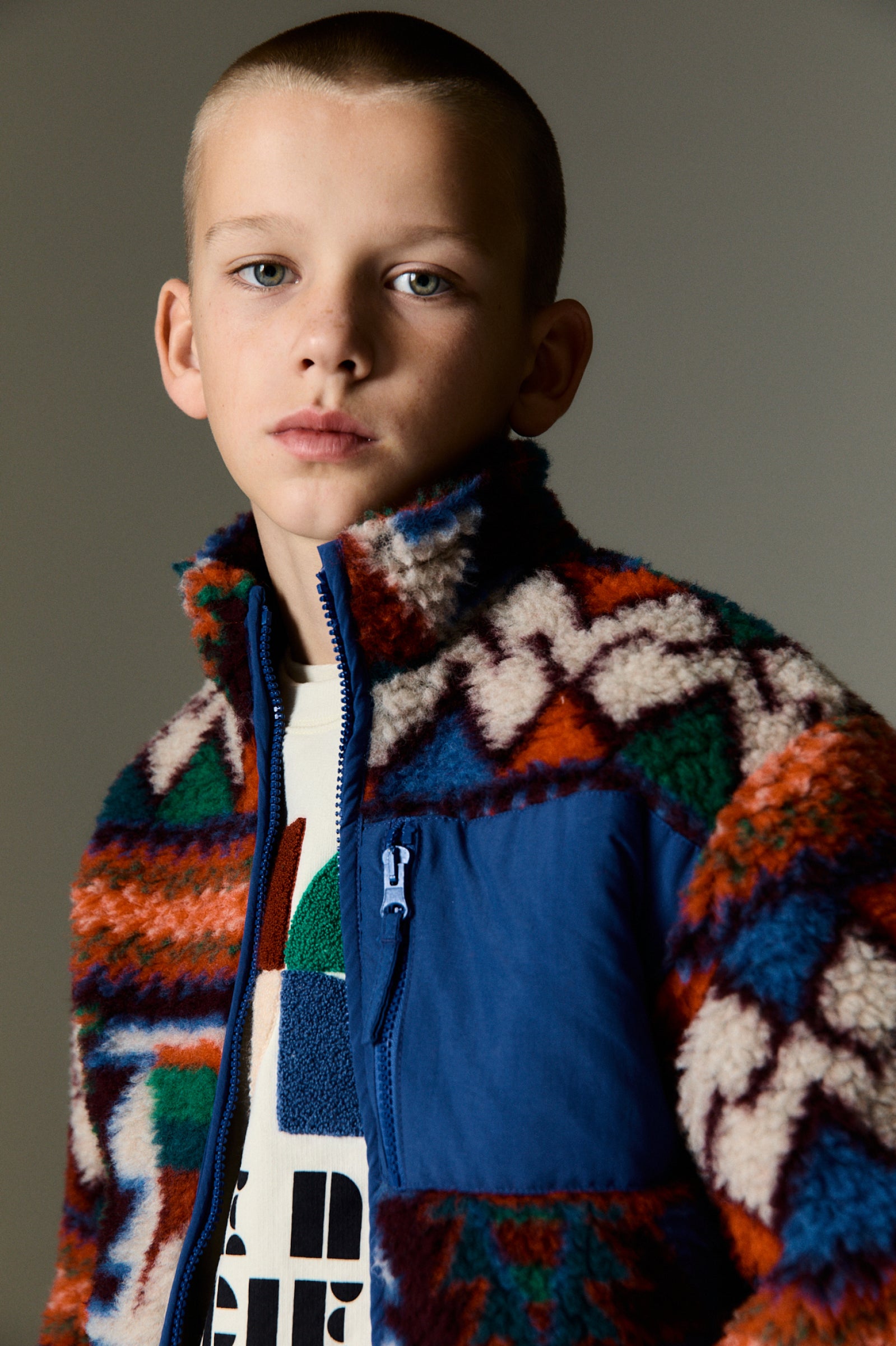 Boys Multicolor Sherpa Jacket