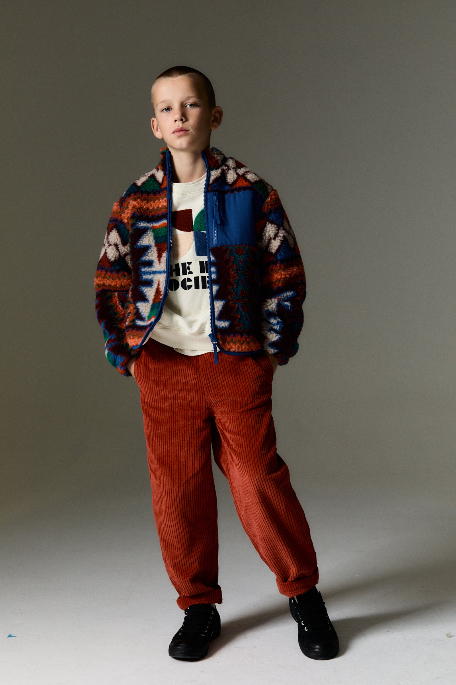 Boys Multicolor Sherpa Jacket