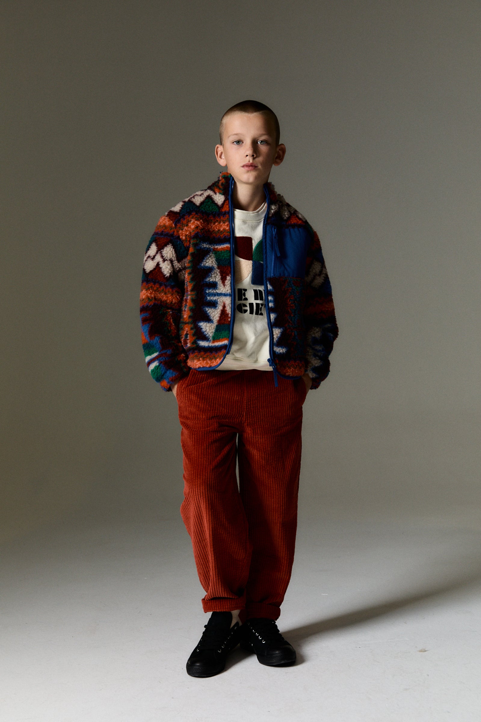 Boys Multicolor Sherpa Jacket