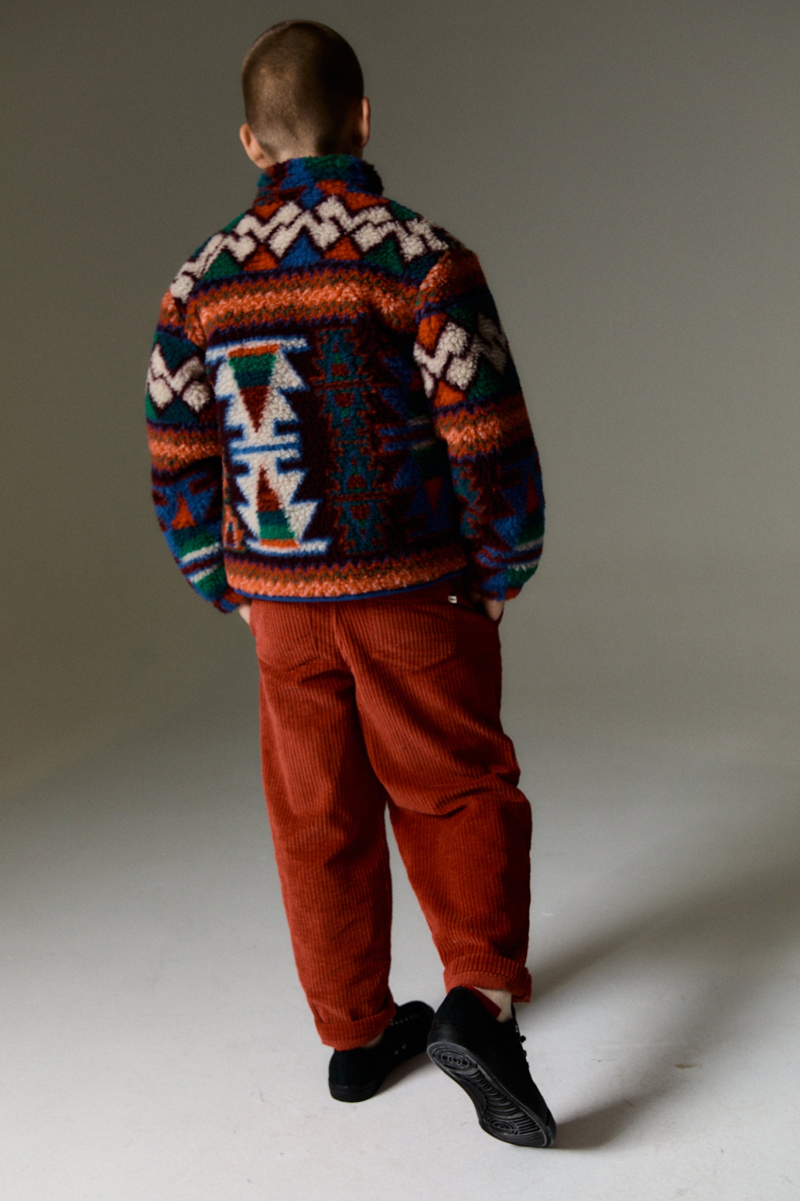 Boys Multicolor Sherpa Jacket